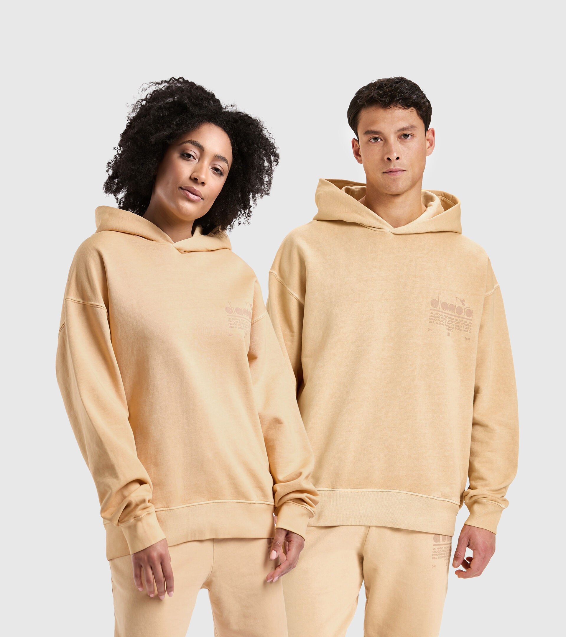 Unbrushed organic sweatshirt - Unisex HOODIE MANIFESTO PALETTE DESERT MIST - Diadora