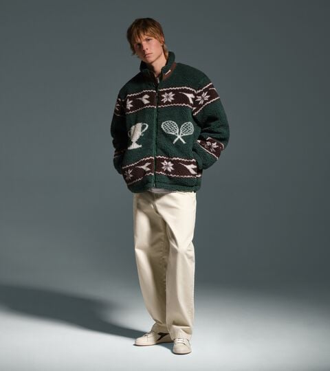 Fleece jacket - Exclusive e-commerce & Cortina Store - All-gender POLAR FLEECE JACKET DARK GREEN - Diadora