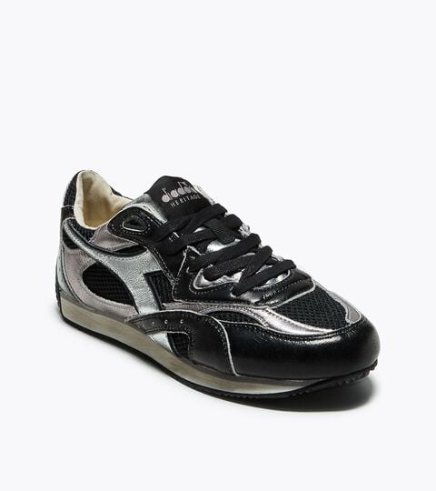 Heritage Sneaker in Laminated Leather - Low-Profile - Women&rsquo;s EQUIPE REVENGE METAL WN BLACK - Diadora