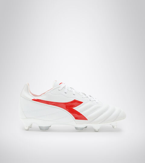 Soft ground football boots - Men’s BRASIL ELITE 2 LT MPH WHITE/MILANO RED - Diadora