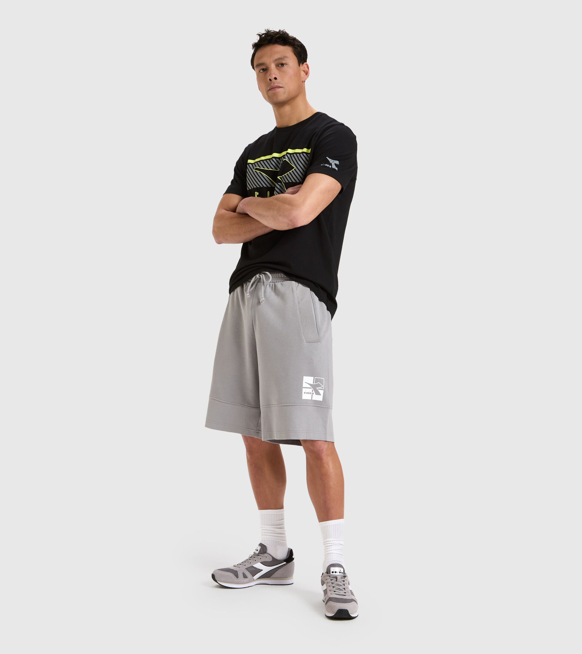 Training Bermuda shorts - Men BERMUDA WEAVE GRAY MOUSE - Diadora