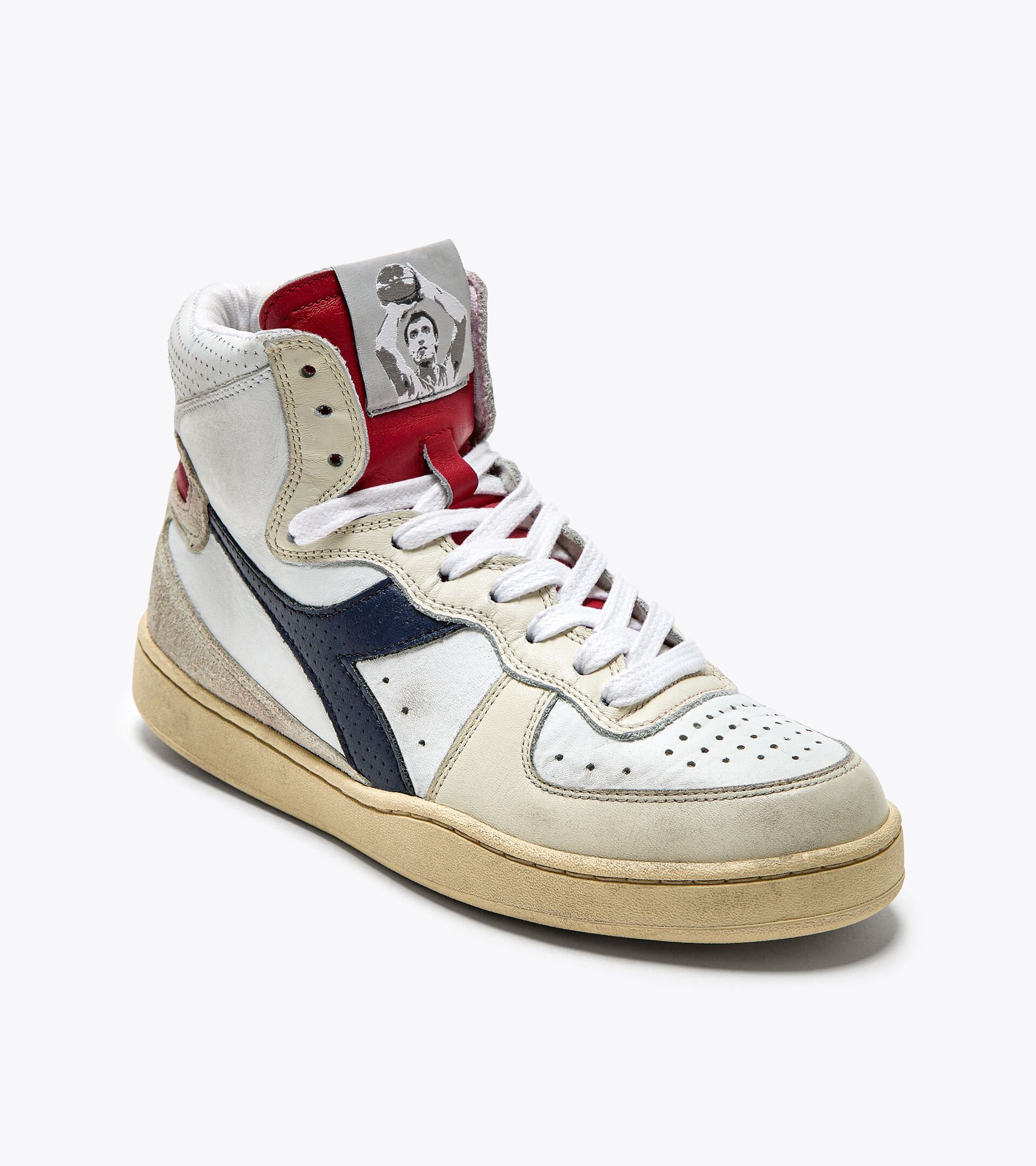 Heritage shoe - Made In Italy - Gender Neutral MI BASKET ITALIA X DINO MENEGHIN WHITE/POMPEIAN RED - Diadora