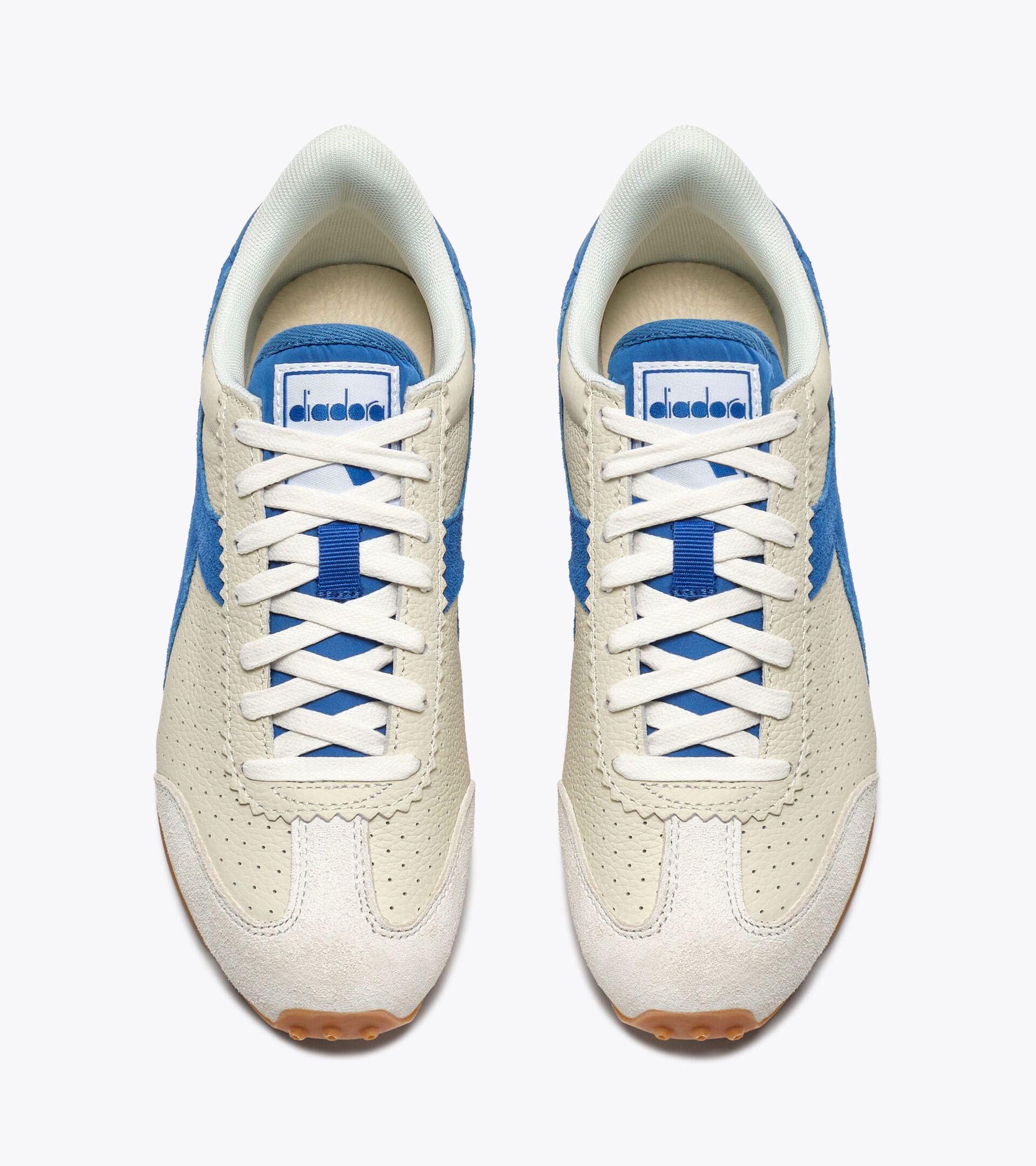 Sneaker mit niedrigem Profil aus Leder - F&uuml;r alle Geschlechter RALLY PUNCHED WHITE/DIRECTOIRE BLUE - Diadora