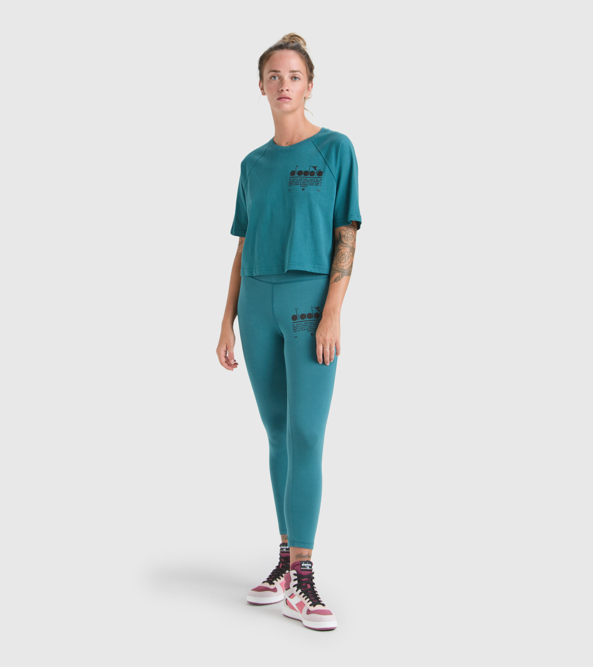 Cotton T-shirt - Women L. T-SHIRT SS MANIFESTO BLUE PACIFIC - Diadora