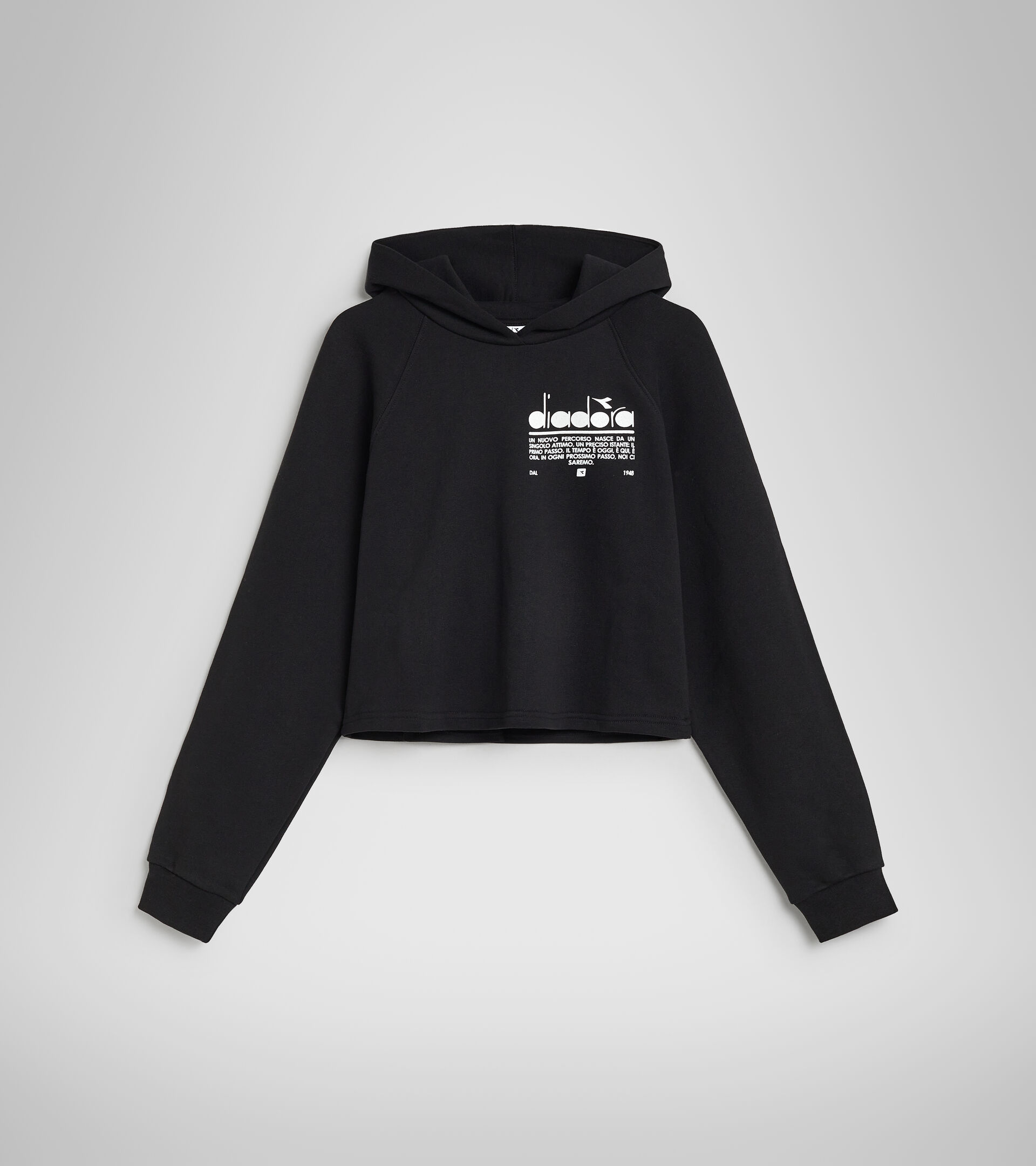 Cotton hooded sweatshirt - Women’s L. HOODIE CROP MANIFESTO BLACK - Diadora
