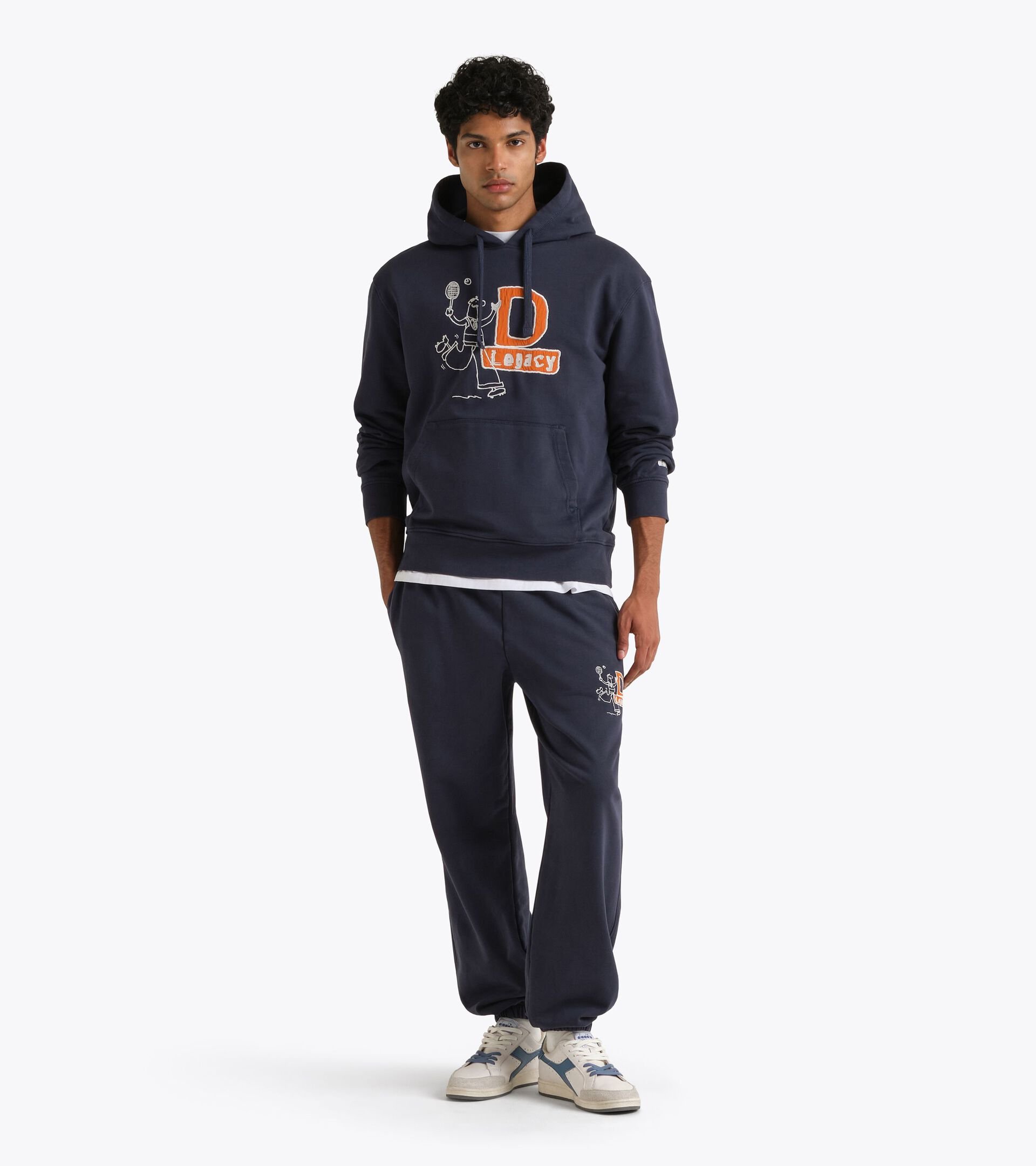 Legacy Sweatshirt mit Kapuze - Made in Italy - F&uuml;r alle Geschlechter
 HOODIE LEGACY NACHTSBLAU - Diadora