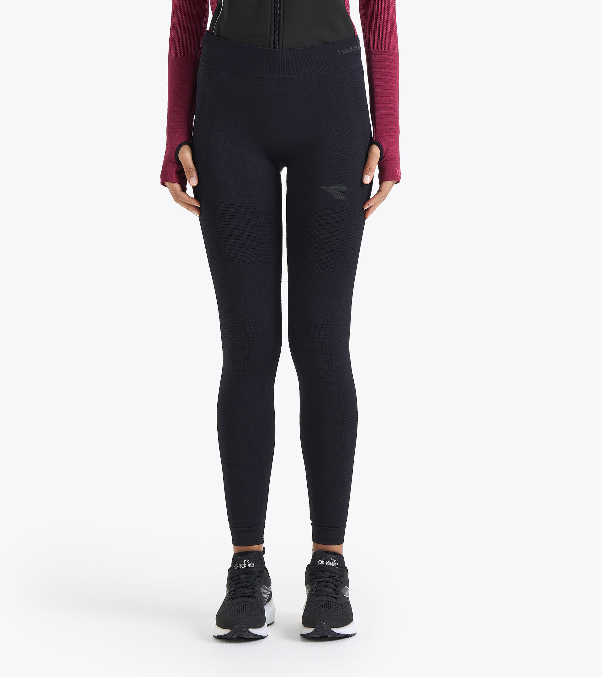 Pantalones para correr Made in Italy - Mujer L. HIDDEN POWER PANTS NEGRO - Diadora