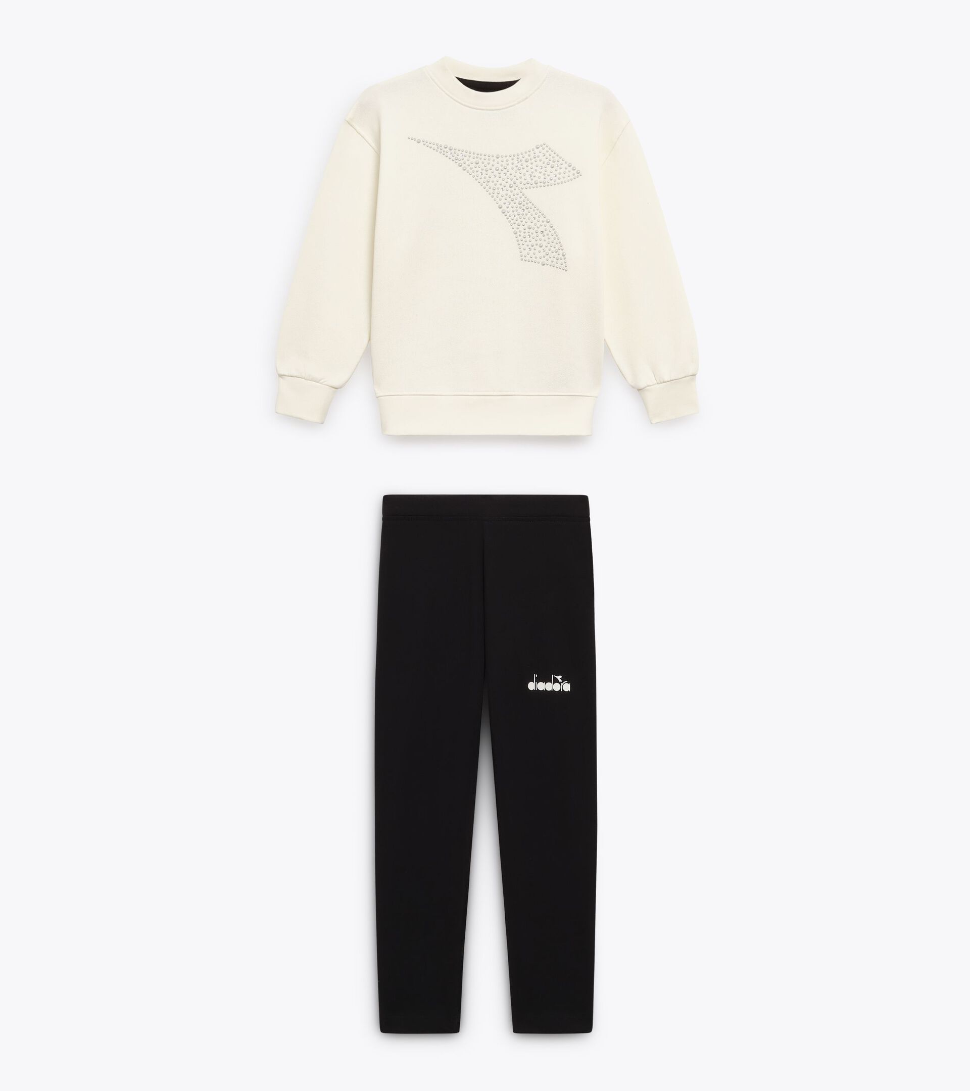 Conjunto deportivo - Niña JG. SET RHINESTONE TD CREMA/NERO - Diadora