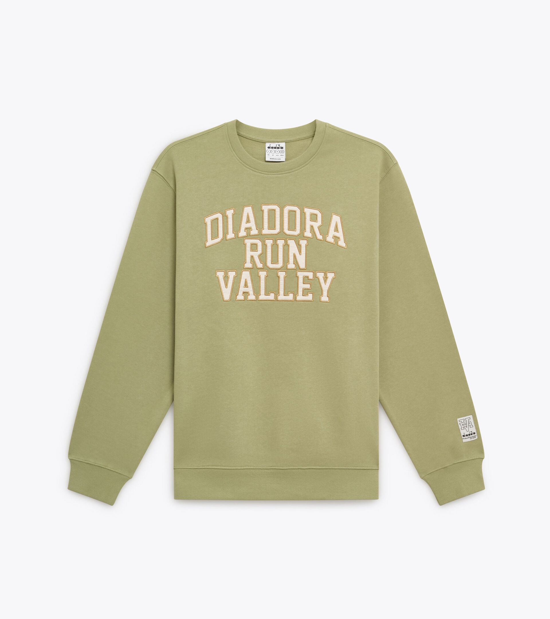 Sweatshirt - Run Valley - All-gender SWEATSHIRT CREW RUN VALLEY SAGE GREEN - Diadora
