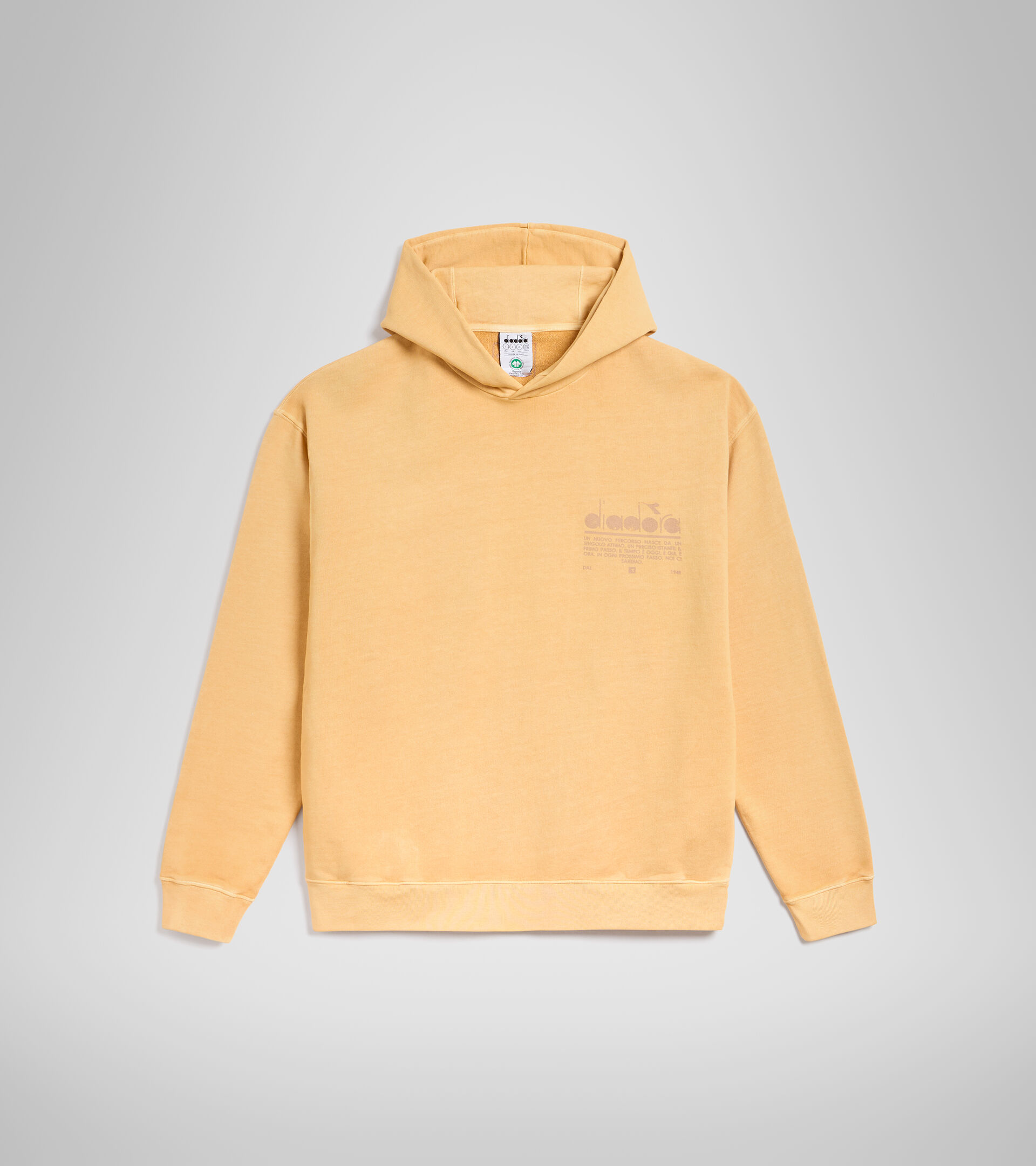 Unbrushed organic sweatshirt - Unisex HOODIE MANIFESTO PALETTE DESERT MIST - Diadora