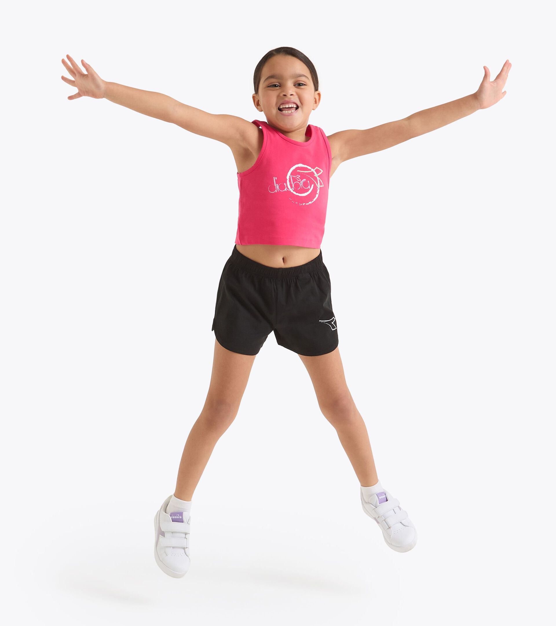 Sports set - Tank top and shorts - Girls JG. SET ESSENTIAL SPORTS SL TOMATO - Diadora