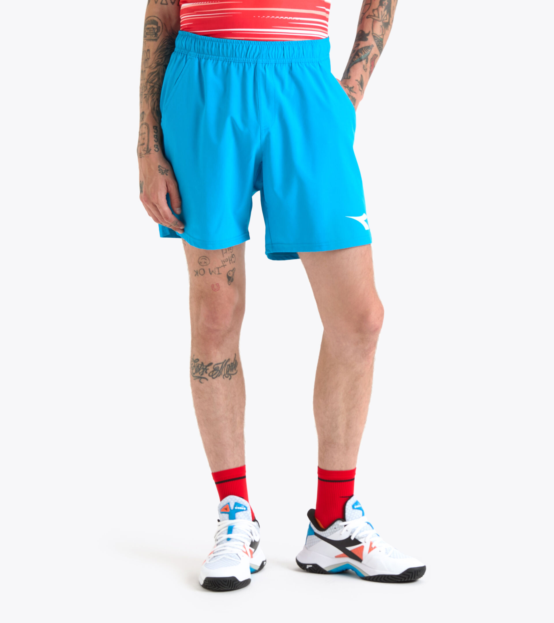 Training Bermuda shorts - Men BERMUDA ICON TURQUOISE BLUE - Diadora