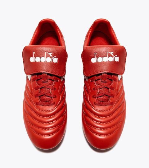 Calcio boots for firm ground - Men's BRASIL LT T MDPU MILANO RED/WHITE - Diadora