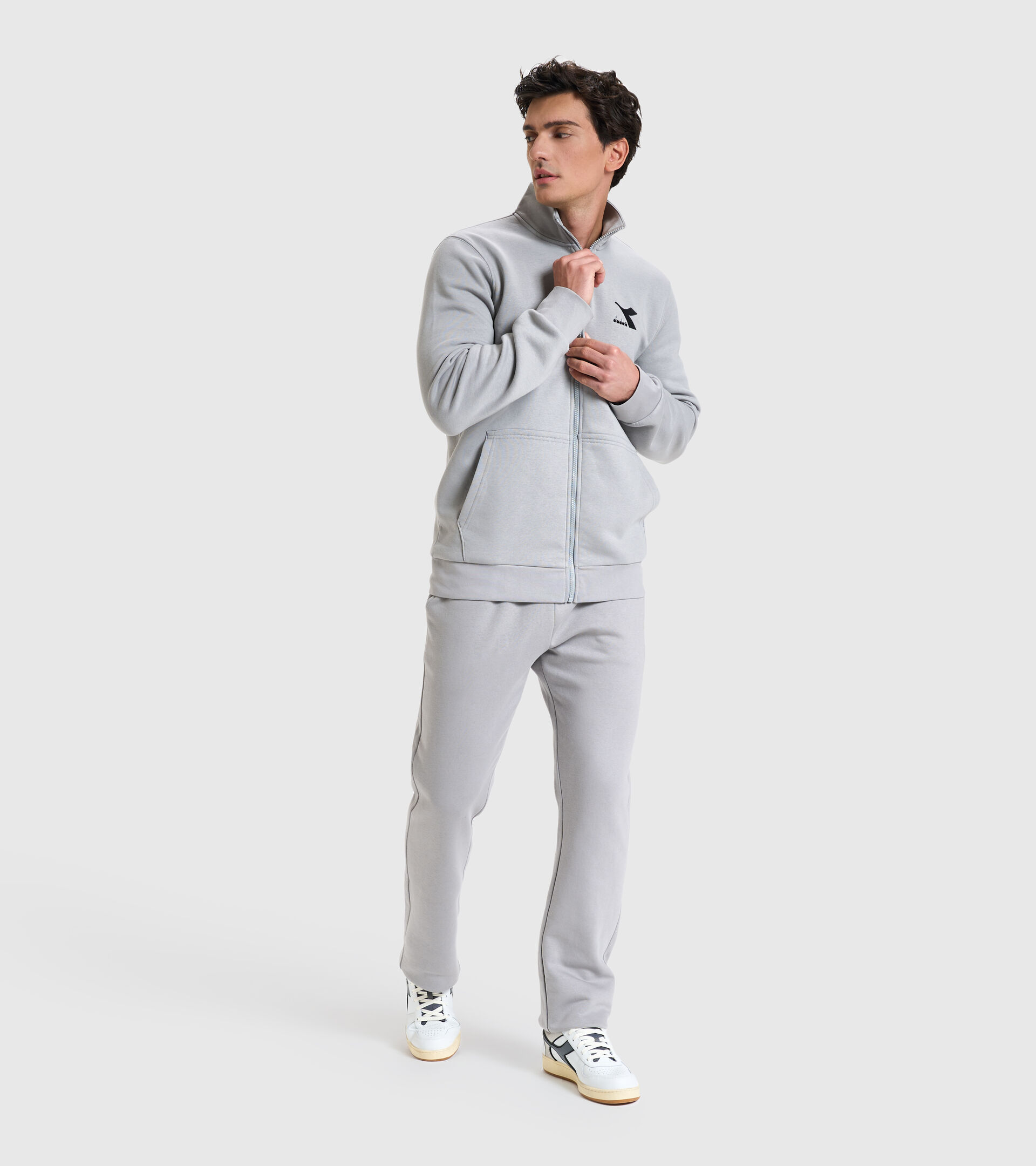 Crew-neck sweatshirt - Men SWEAT FZ CORE GRAY MOUSE - Diadora