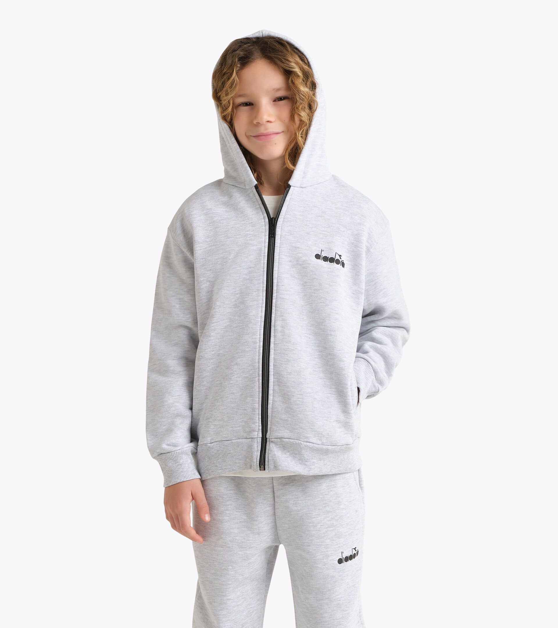 Zipped hoodie - Boys 
 JB. HOODIE FZ COMIC LIGHT MIDDLE GREY MELANGE - Diadora