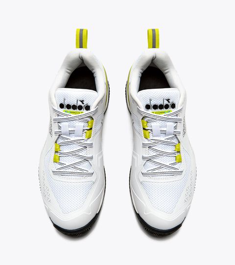 BLUSHIELD TORNEO 2 W CLAY, WHITE/BLACK/EVENING PRIMROSE Tennis shoes for clay courts - Women BLUSHIELD TORNEO 2 W CLAY WHITE/BLACK/EVENING PRIMROSE - Diadora
