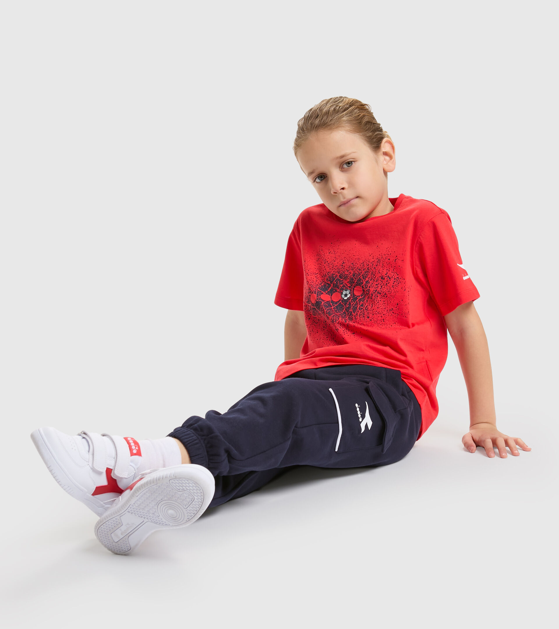 Cotton sports T-shirt - Boy’s JB.T-SHIRT SS DIADORA FC POPPY RED - Diadora