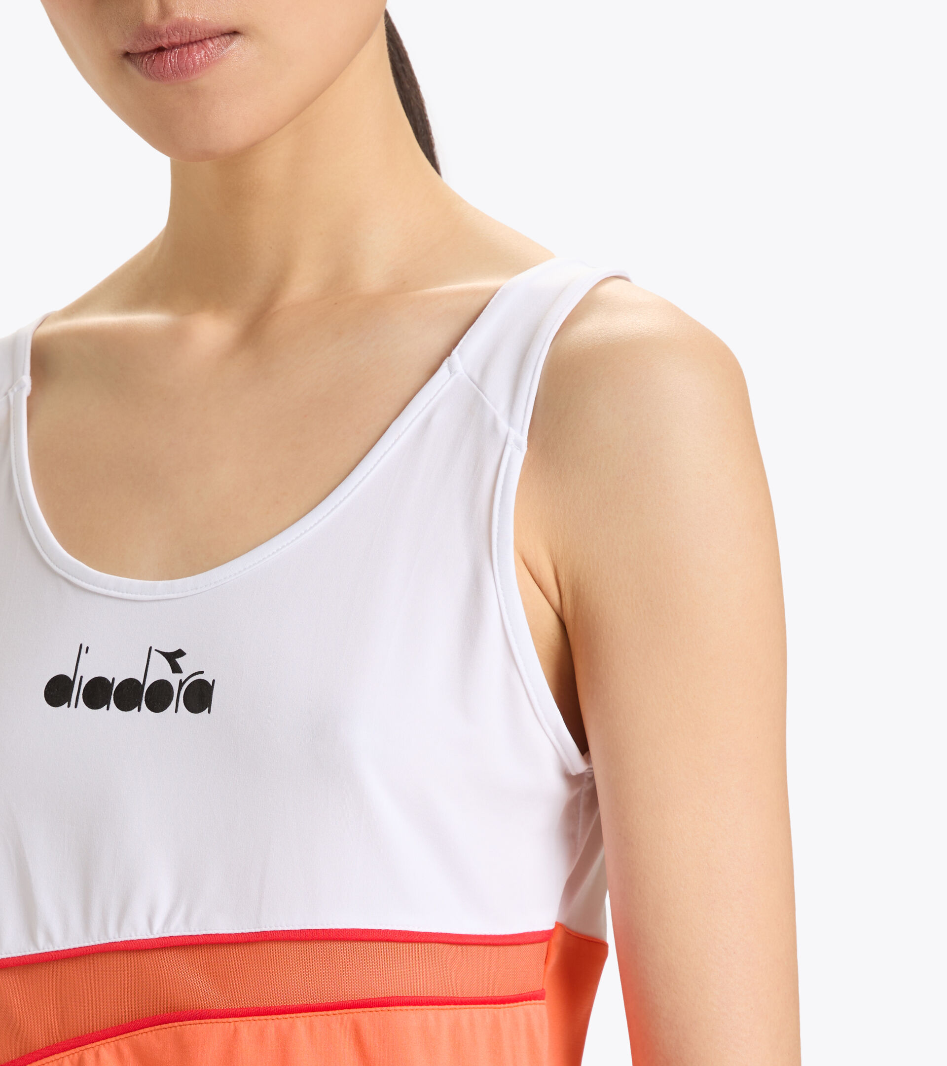 Tennis vest top - Women L. TANK ICON VERMILLION ORANGE - Diadora