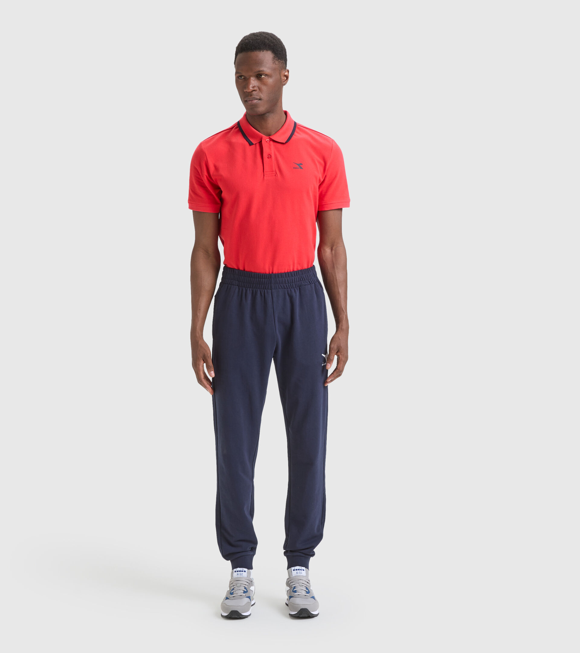 Cotton terrycloth sports trousers - Men PANT CUFF CORE CLASSIC NAVY - Diadora