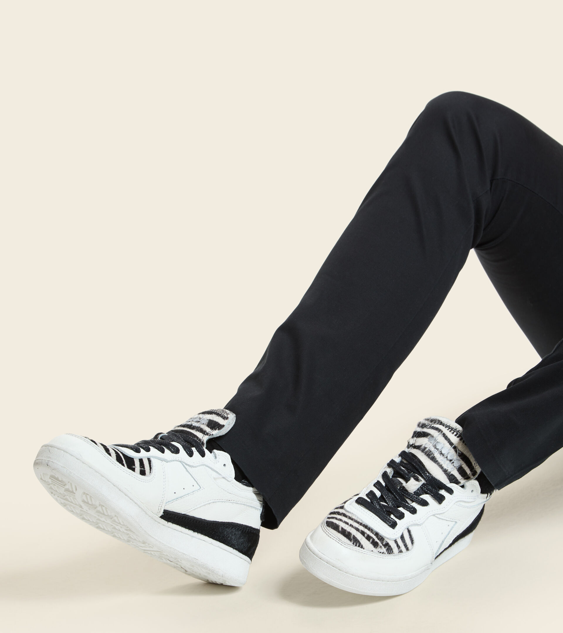 Heritage shoe - Women MI BASKET ROW CUT ZEBRA WN WHITE/BLACK - Diadora