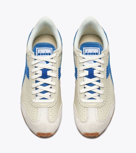 Low-profile leather sneaker - All-gender RALLY PUNCHED WHITE/DIRECTOIRE BLUE - Diadora