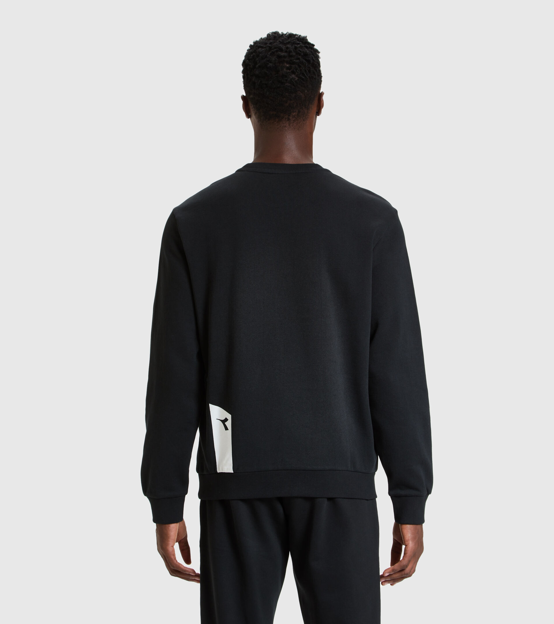 Crew-neck sweatshirt - Unisex SWEATSHIRT CREW ICON DARK SMOKE/WHITE/BLUE FLUO - Diadora