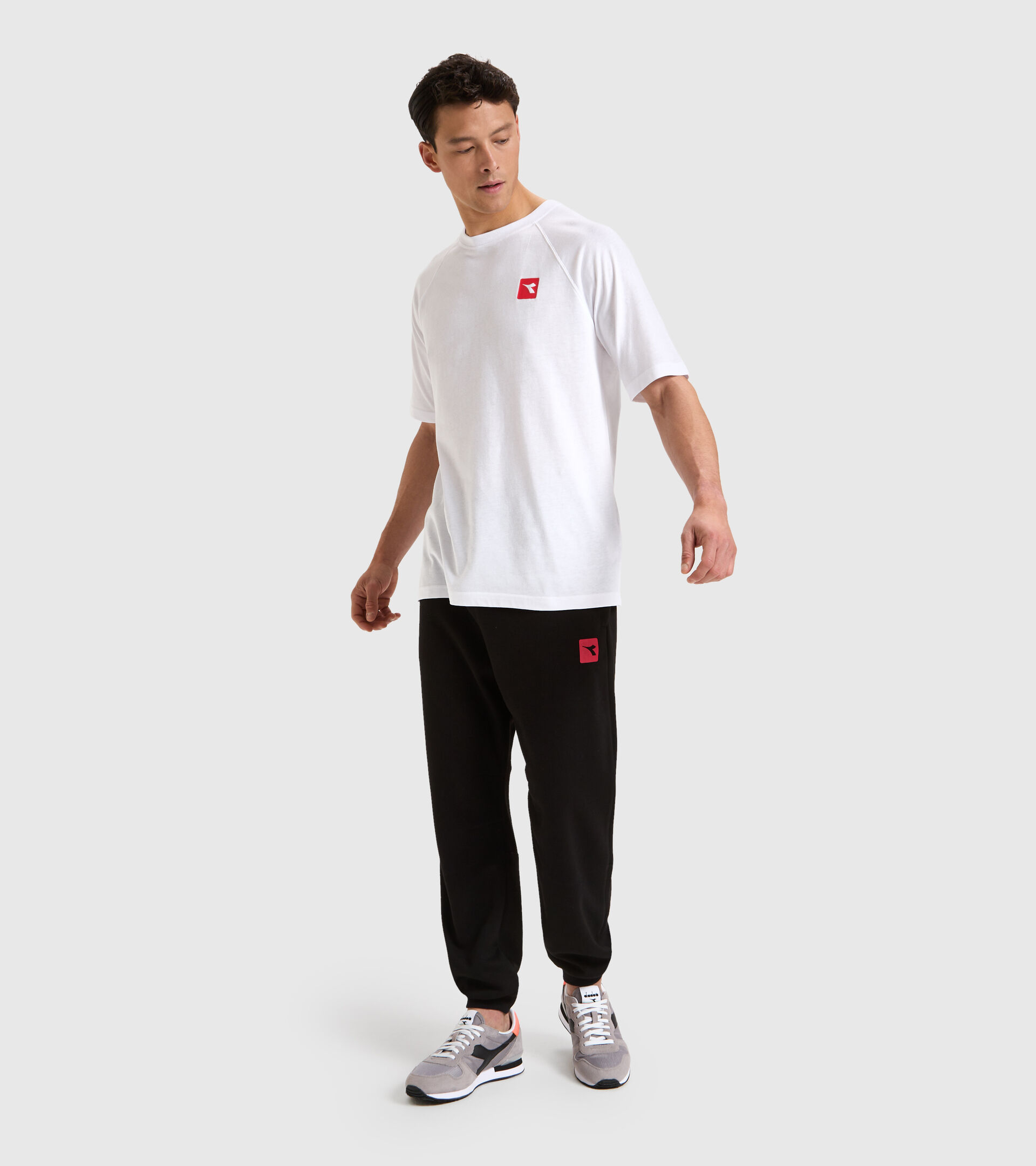 T-shirt en coton mélangé - Homme T-SHIRT SS URBANITY BLANC VIF/NOIR - Diadora