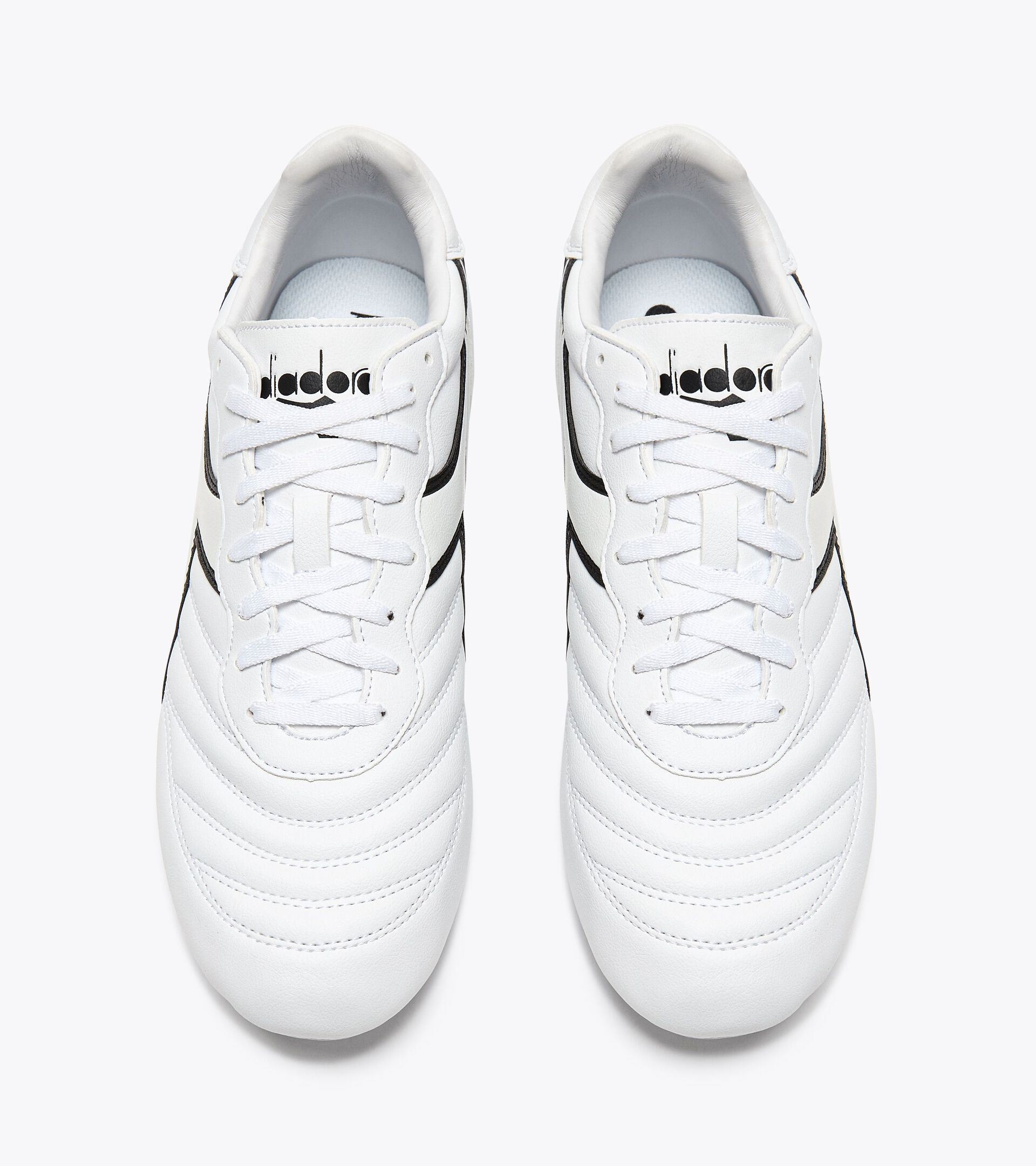 Calcio boots for firm ground - Men's BRASIL R LPU WHITE/BLACK - Diadora