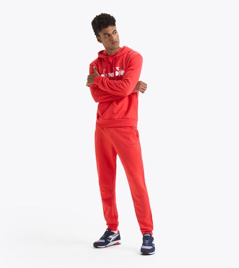 Non-brushed cotton tracksuit (hoodie and trousers) - Men HOODIE LOGO TRACKSUIT red  - null