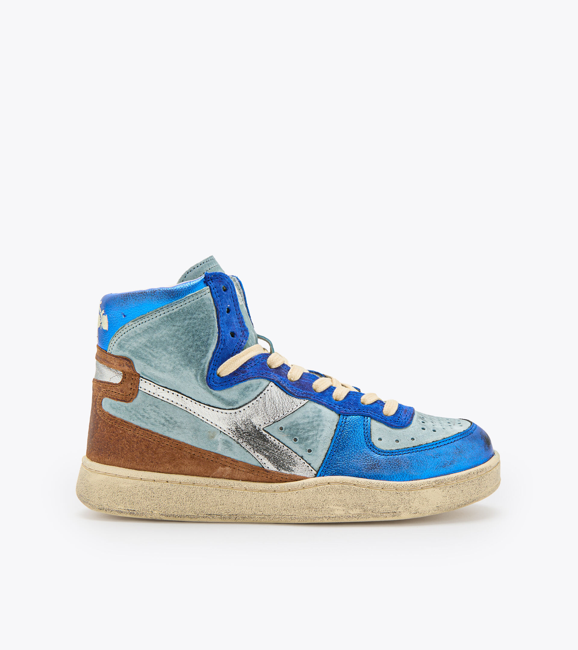 Heritage shoes - Women MI BASKET METAL PIGSKIN USED WN STARLIGHT BLUE - Diadora