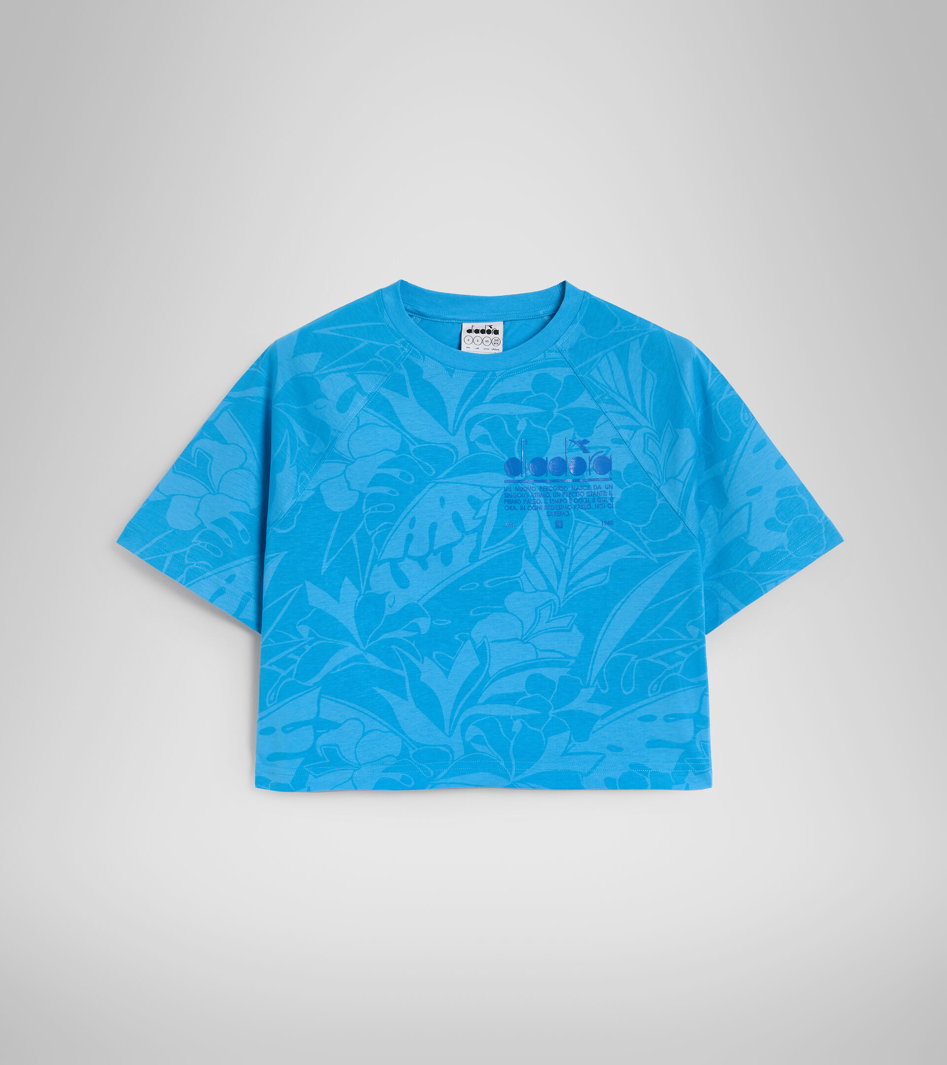 Cotton T-shirt - Women L. T-SHIRT SS CROP MANIFESTO SKY BLUE INTENSE - Diadora