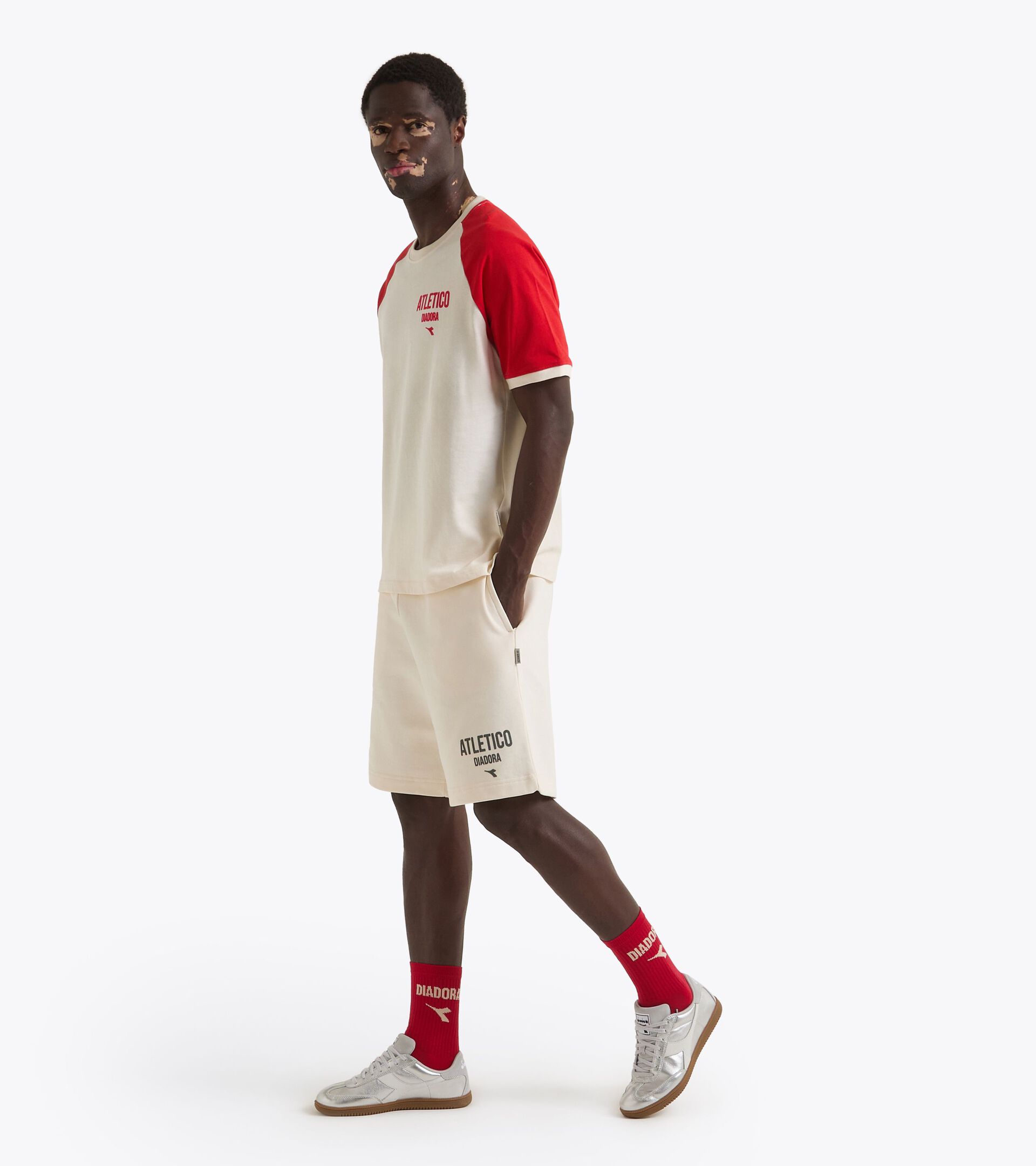 Legacy bermuda pants made from cotton - Made in Italy - All-gender BERMUDA LEGACY WHITE ALYSSUM - Diadora