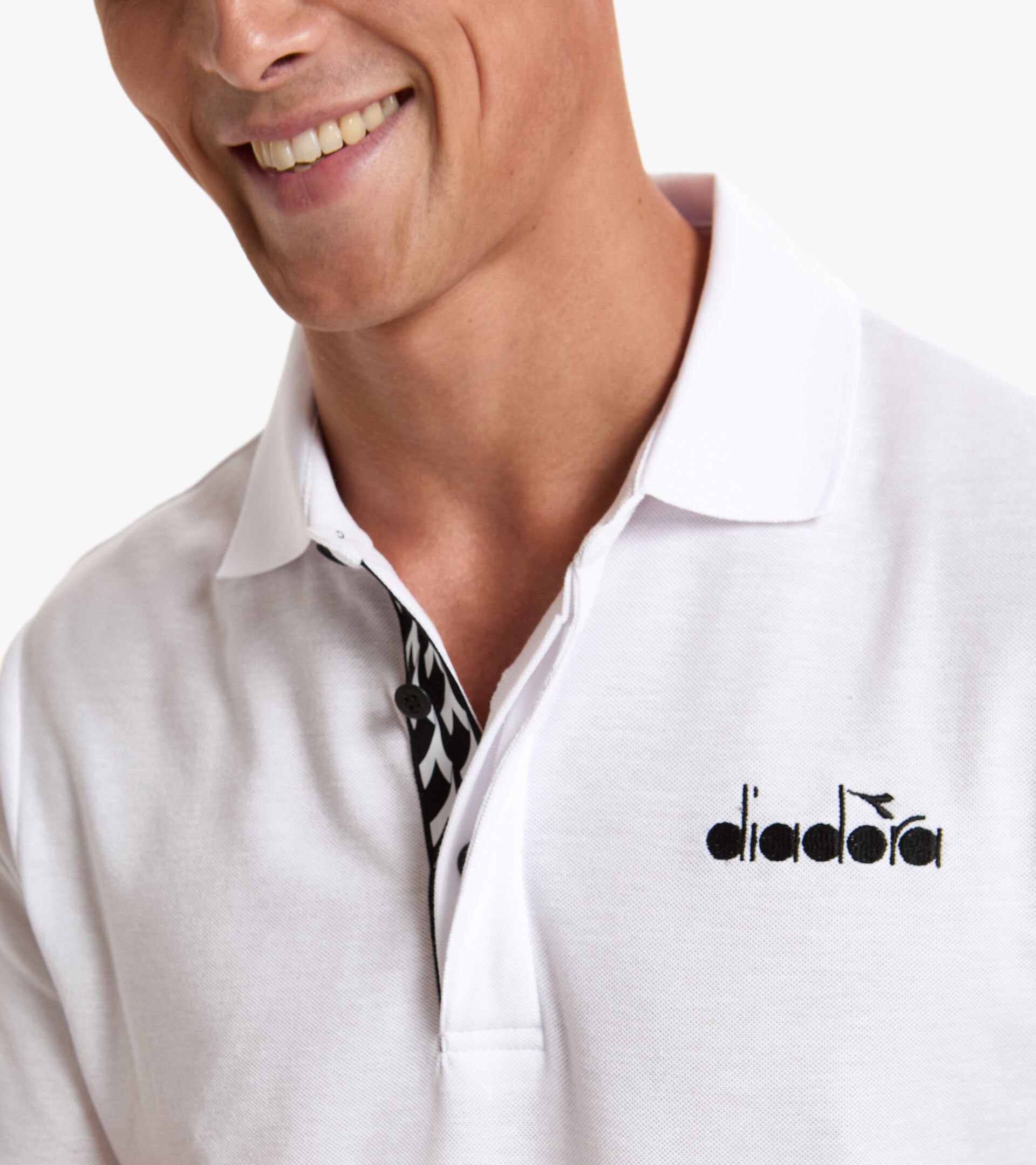 Tennis polo shirt - Men POLO STATEMENT SS OPTICAL WHITE - Diadora