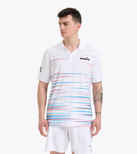Short-sleeved tennis polo-shirt - Men SS POLO ICON OPTICAL WHITE - Diadora