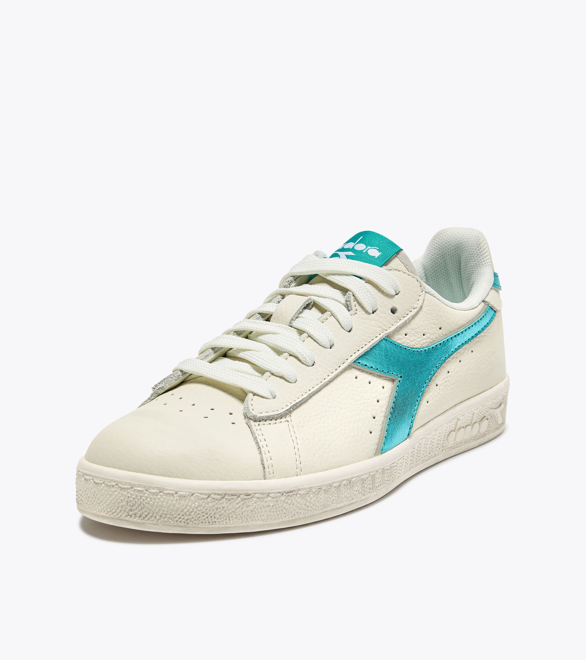 Zapatilla deportiva de piel - Mujer 
 GAME L LOW WAXED METAL WN AZUL TURQUESA - Diadora