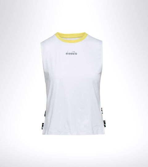 Camiseta sin mangas para correr - Mujer L. TANK BE ONE BLANCO VIVO - Diadora