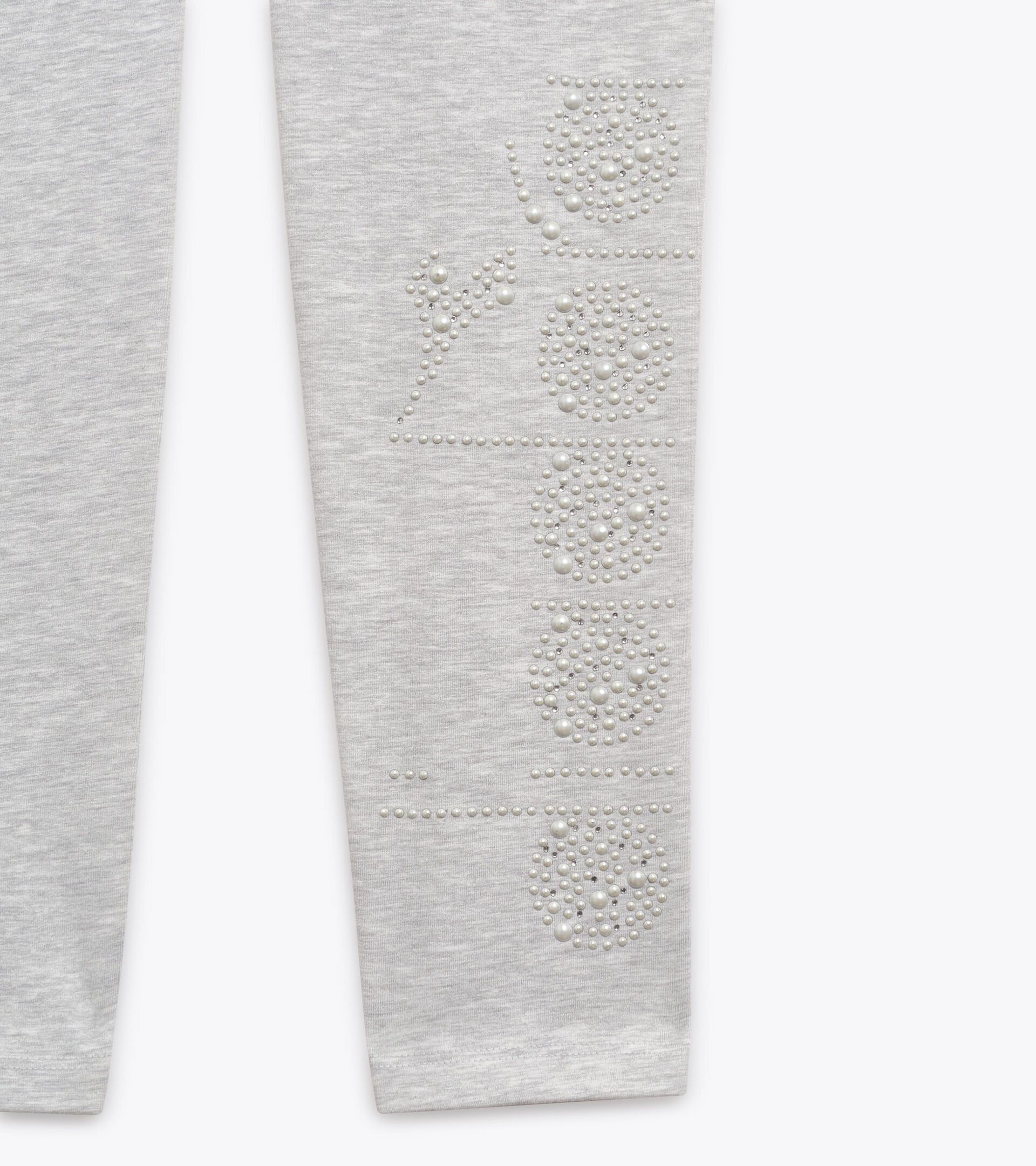 Leggings - Girls JG. LEGGINGS RHINESTONE LIGHT MIDDLE GREY MELANGE - Diadora