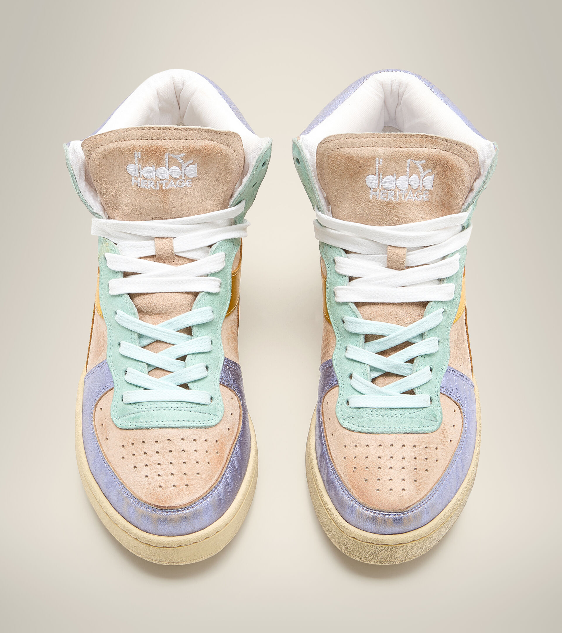 Heritage-Schuh - Damen MI BASKET METAL PIGSKIN USED WN CLOUD PINK/ALABASTER GLEAM - Diadora