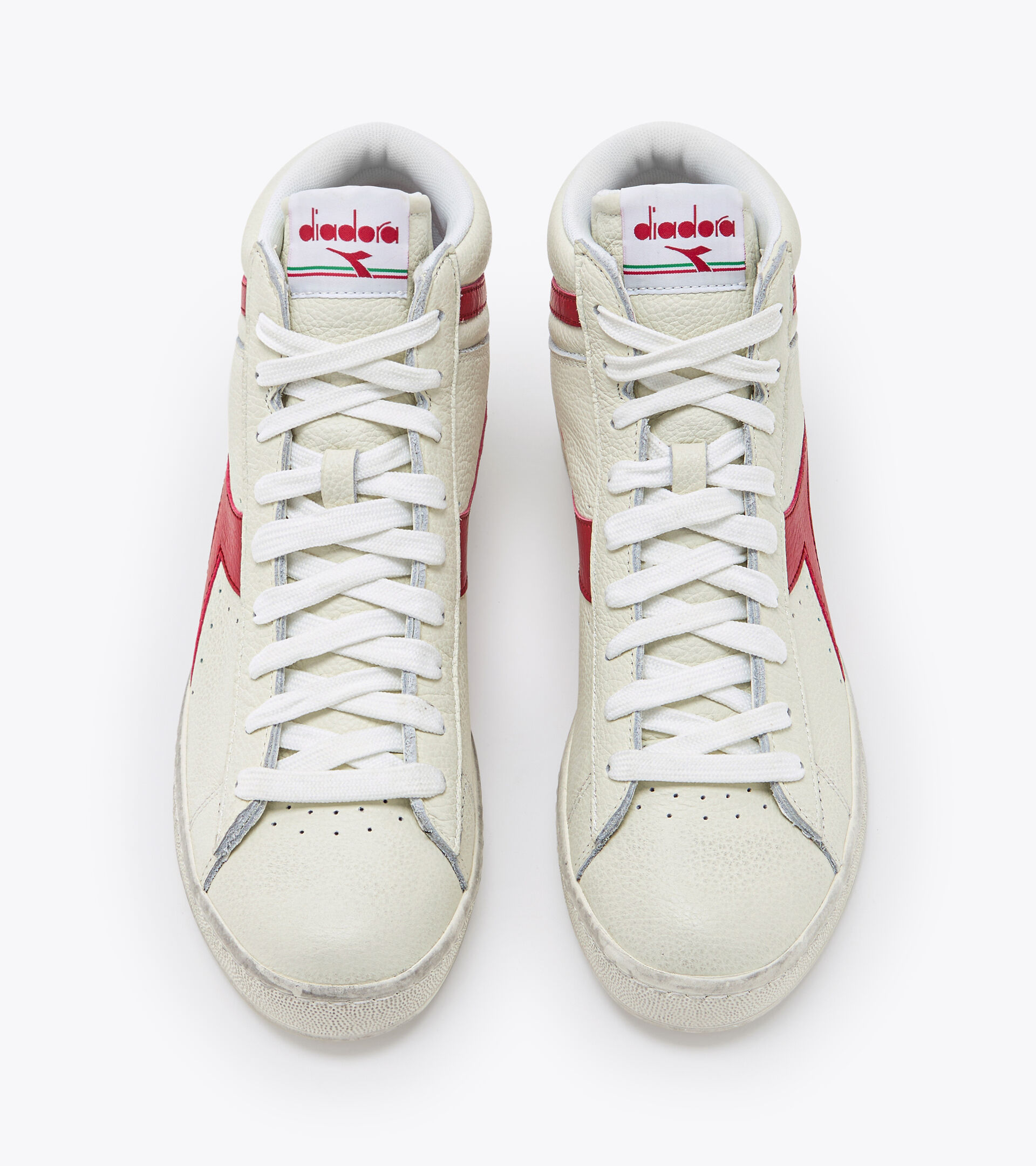 Sporty sneakers - Unisex GAME L HIGH WAXED WHITE/RED PEPPER - Diadora