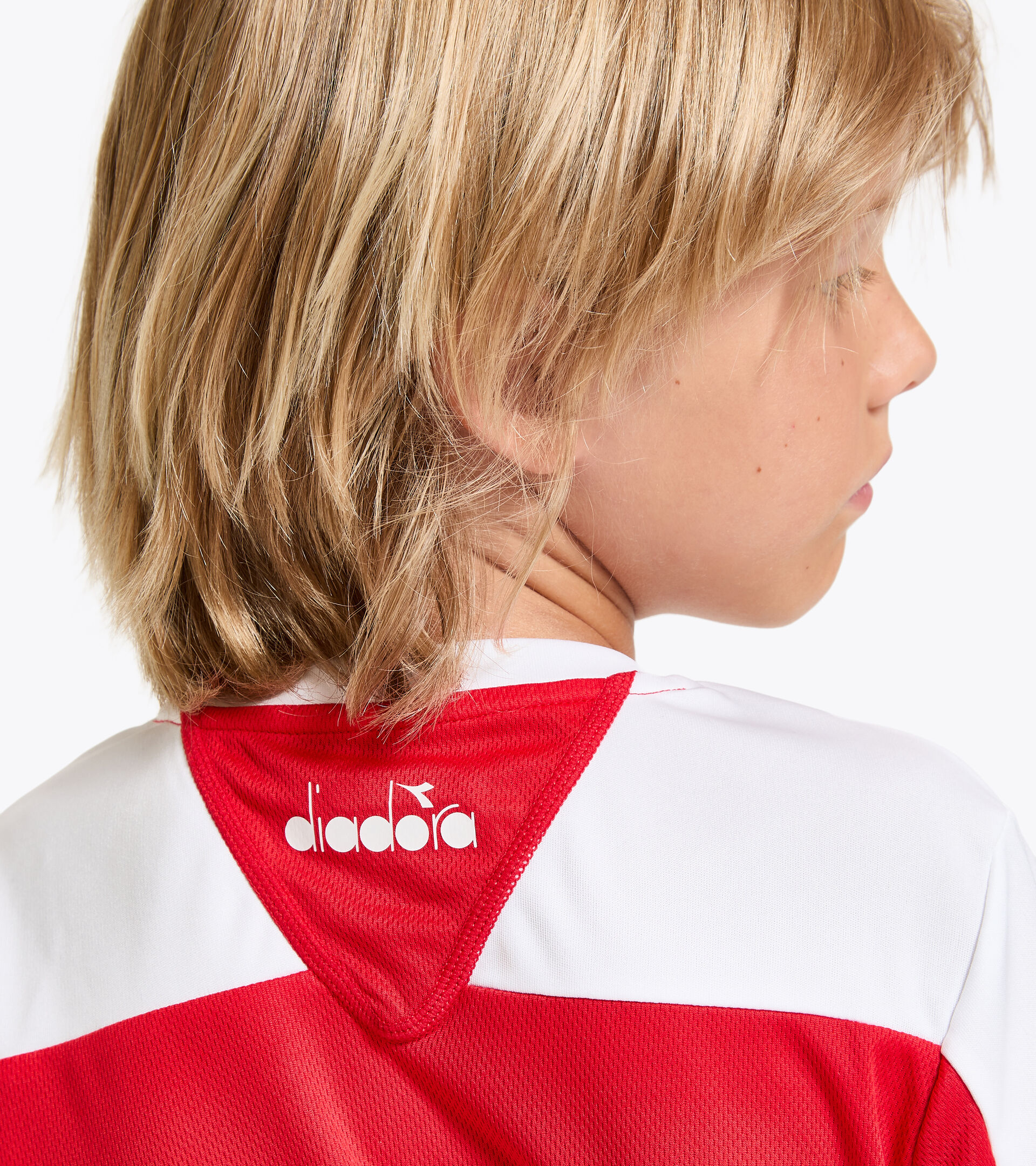 T-shirt de tennis - Junior J. T-SHIRT COURT ROUGE TOMATE - Diadora