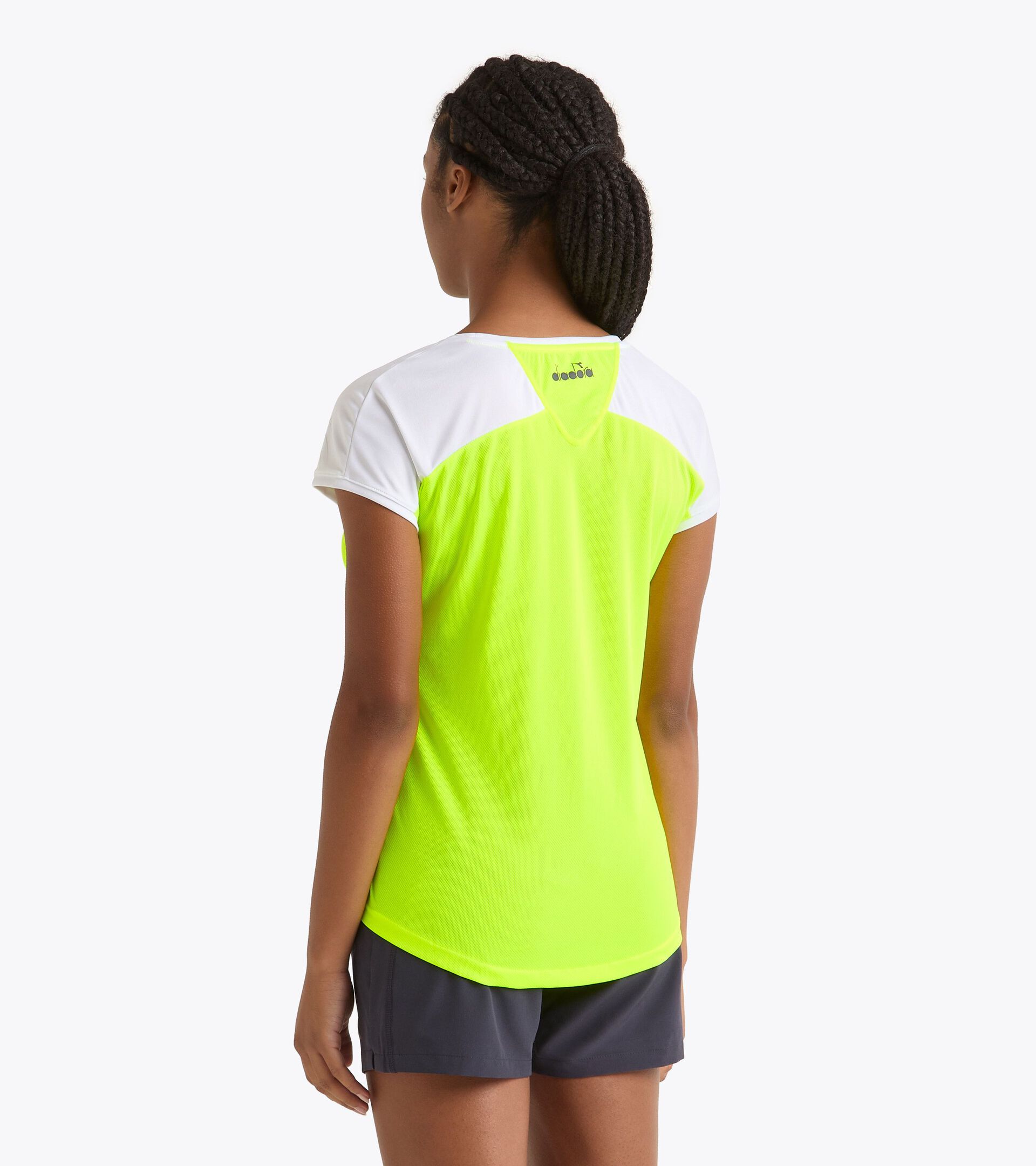Tennis-T-Shirt - Damen L. T-SHIRT COURT FLUO GELB DD - Diadora