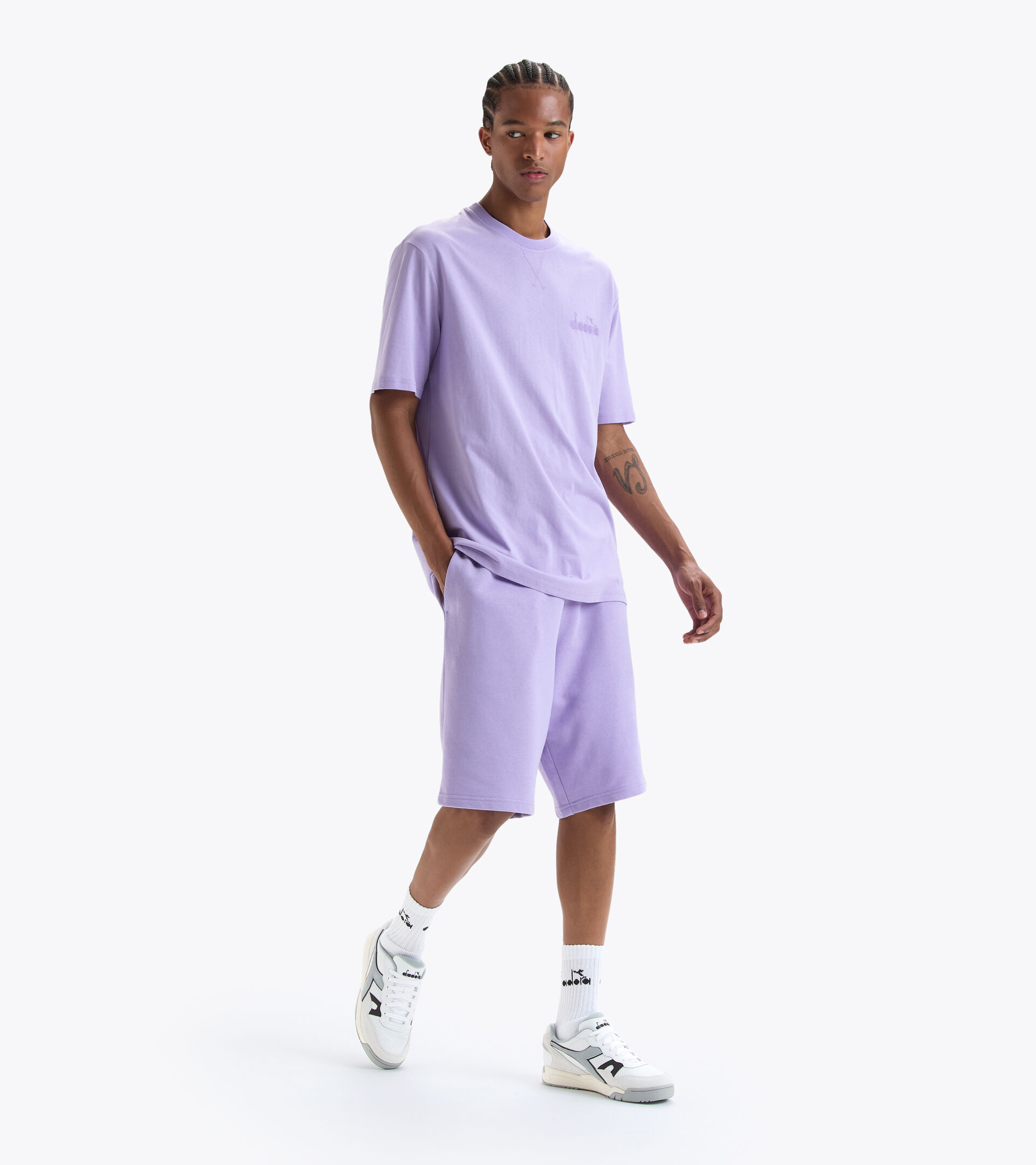 Cotton t-shirt - Gender neutral T-SHIRT SS SPW LOGO PURPLE ROSE - Diadora