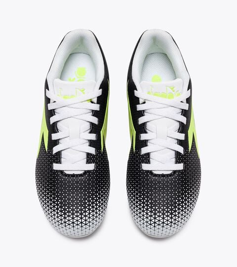 PICHICHI 6 MD JR, BLACK/YELLOW FLUO DD/WHITE Calcio boots for hard ground - Junior PICHICHI 6 MD JR BLACK/YELLOW FLUO DD/WHITE - Diadora