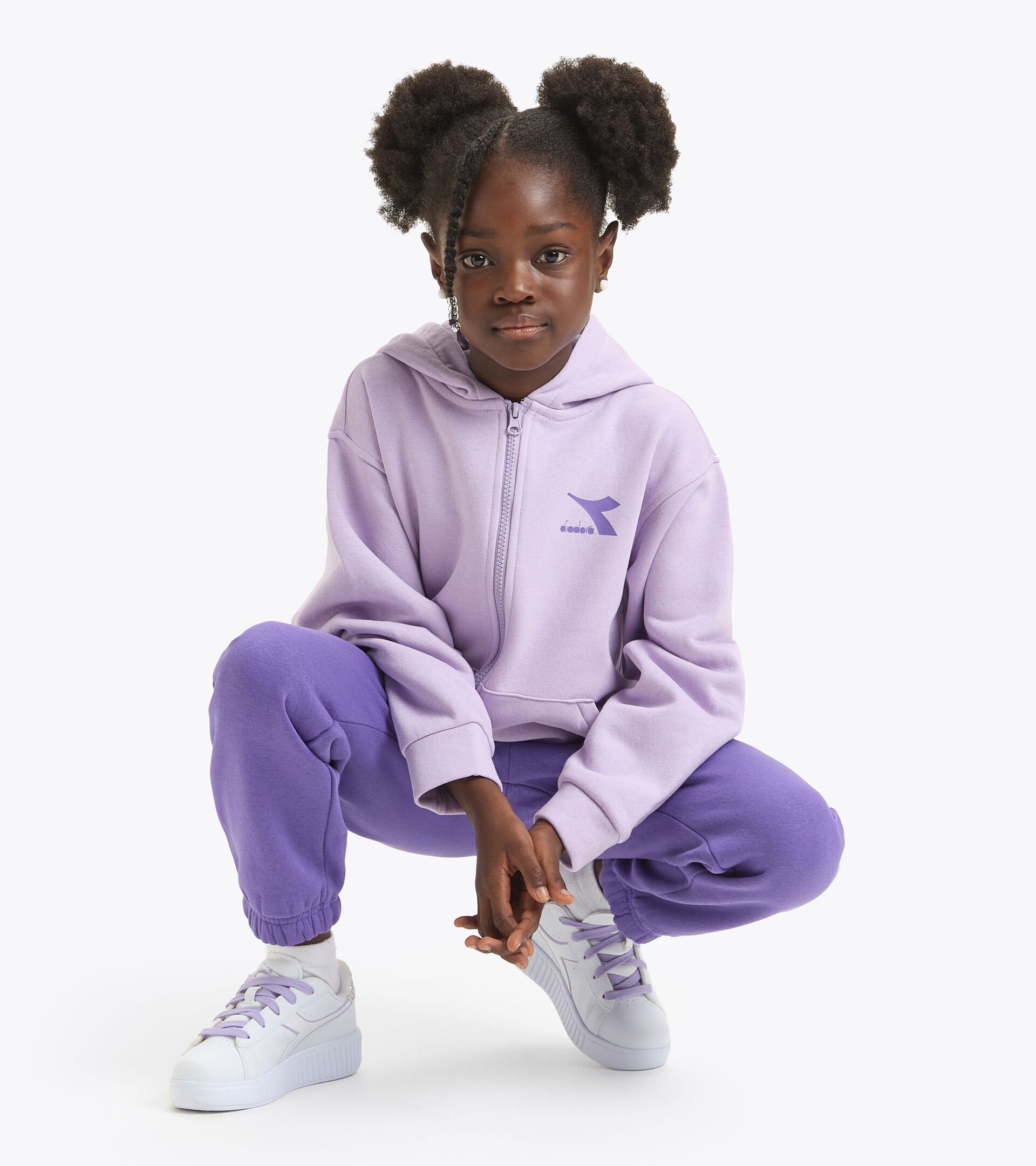 Survêtement de sport - Fille JG. TRACKSUIT HD FZ GLOSS PASSIFLORE/ROSE POURPRE - Diadora