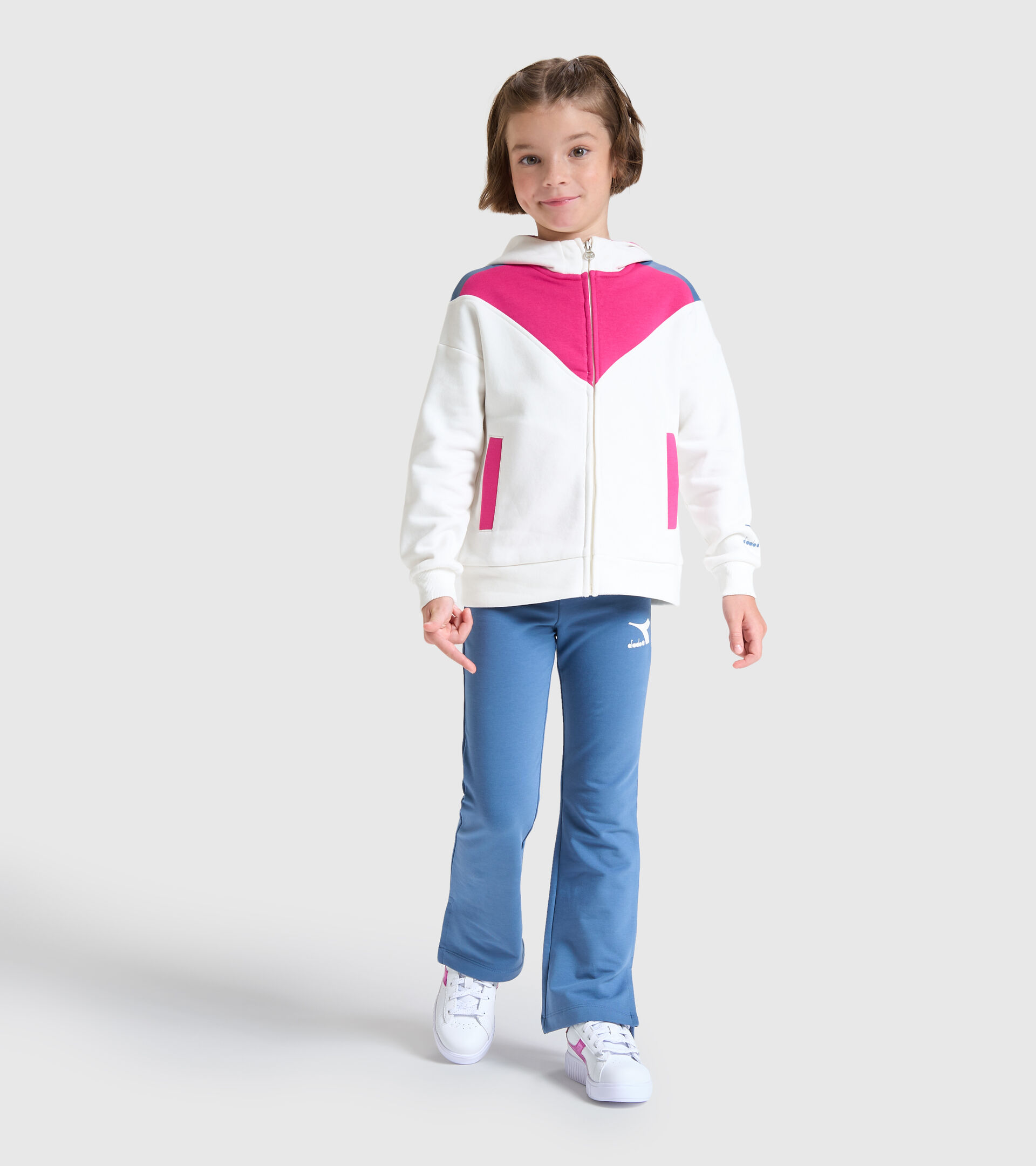 Tracksuit - Kids JG.HD FZ TRACKSUIT TWINKLE WHISPER WHITE - Diadora