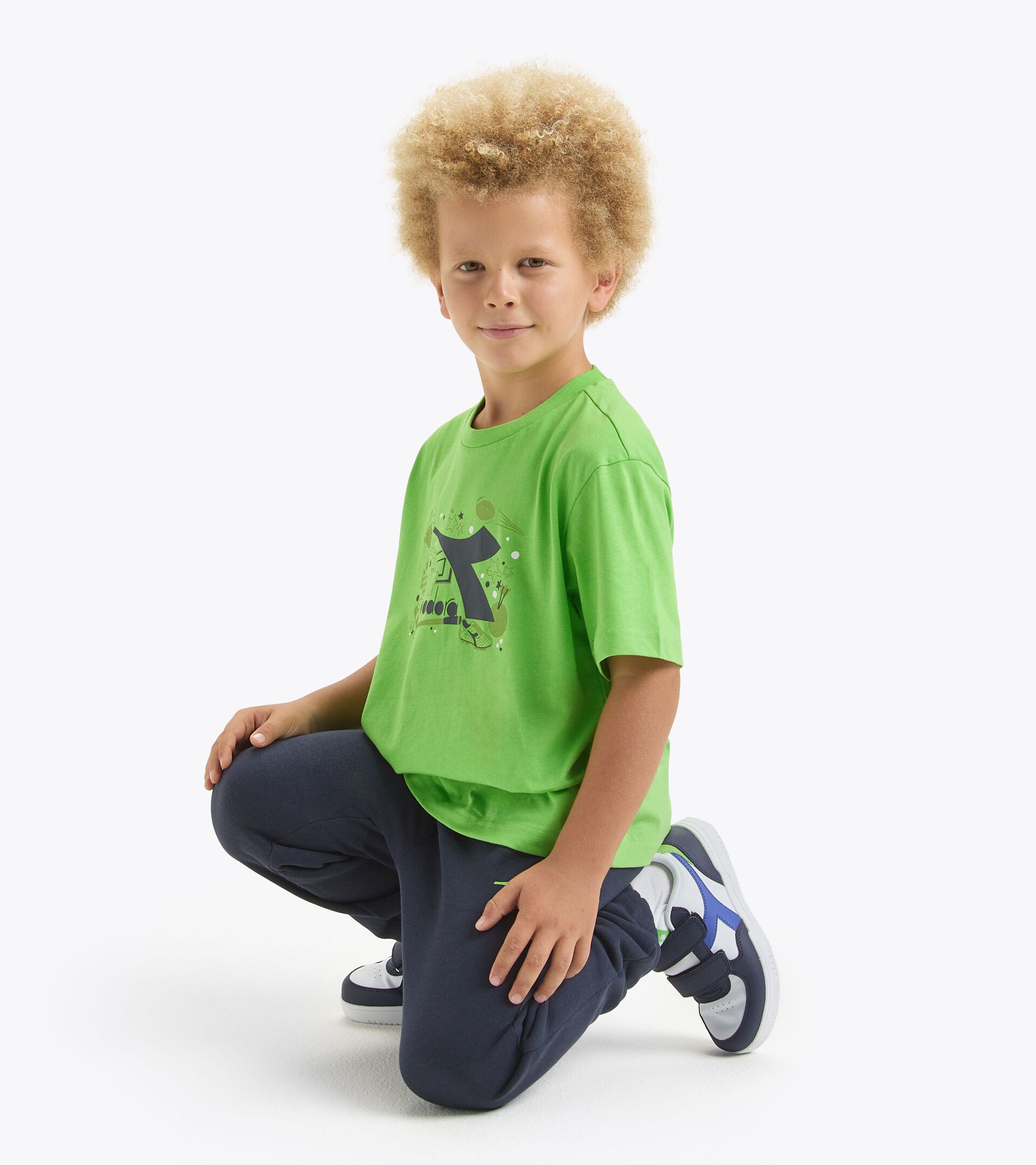 T-shirt sportiva - Bambino JB. T-SHIRT SS NEON VERDE GELSOMINO VIVO - Diadora