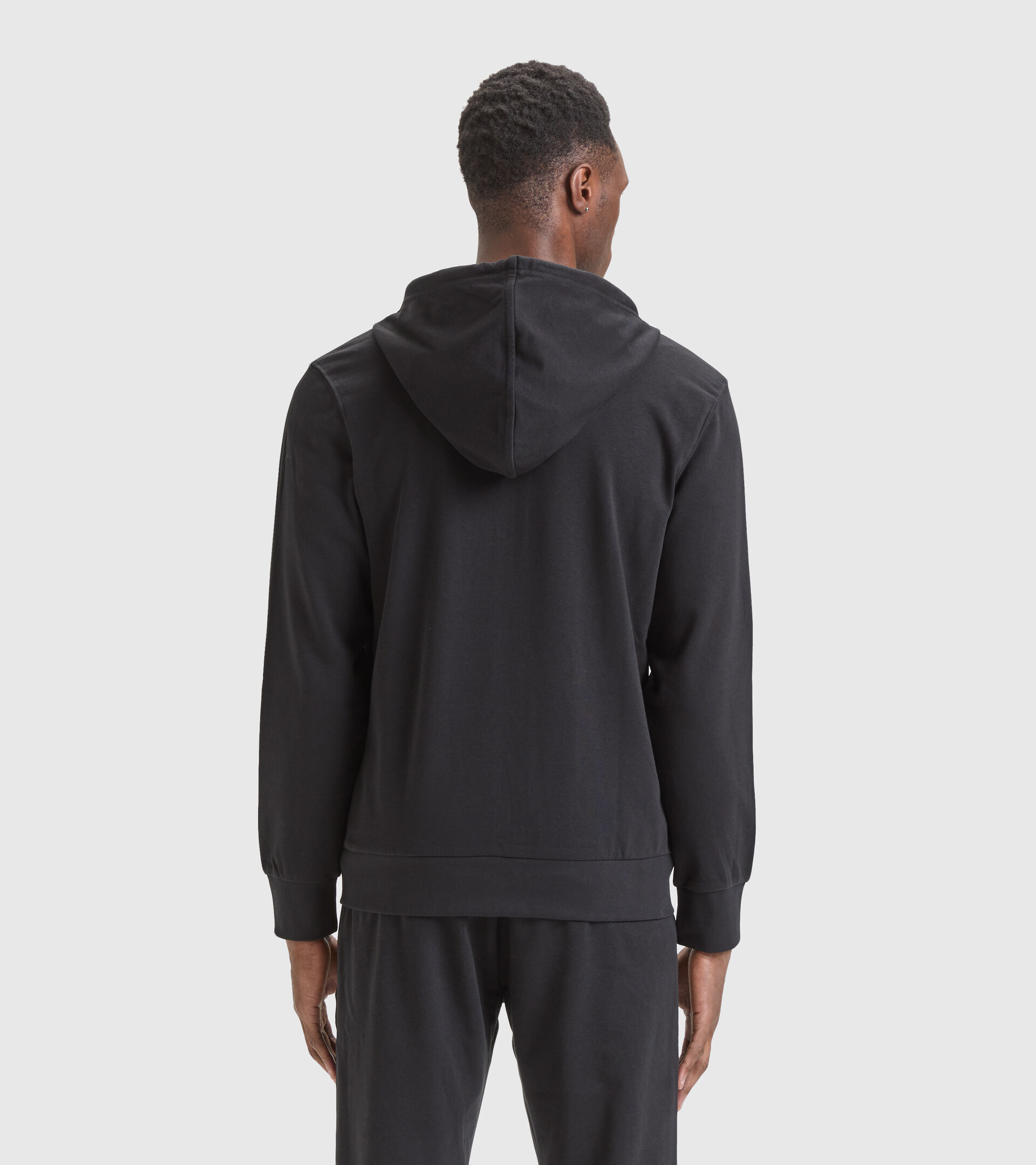 Cotton-blend sports sweatshirt - Men HOODIE FZ SWEAT CORE BLACK - Diadora