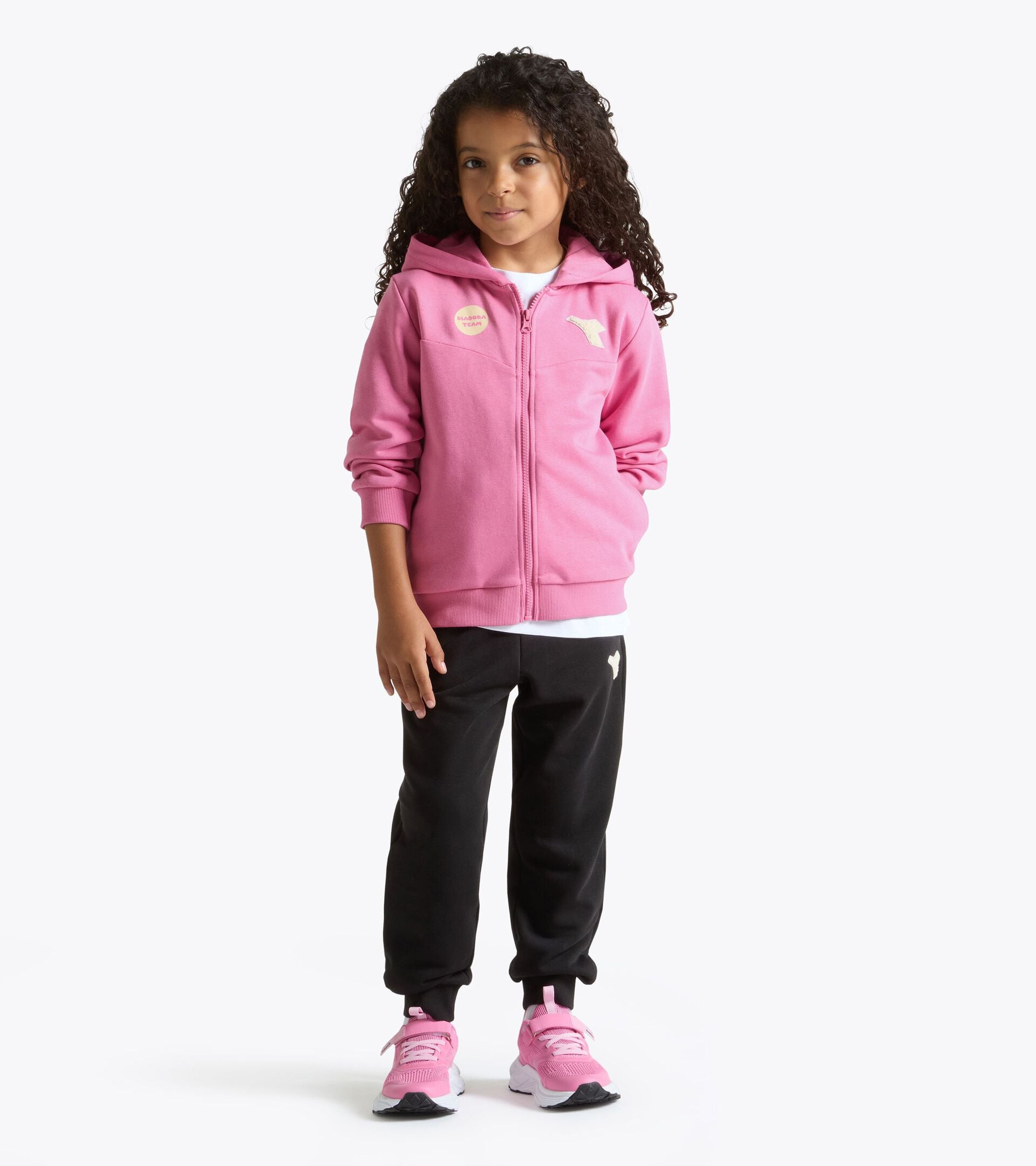 Surv&ecirc;tement cotton look - Regular/Relaxed - Gar&ccedil;on et fille JU. TRACKSUIT HD FZ LOGO (FT) CACHEMIRE ROSE - Diadora