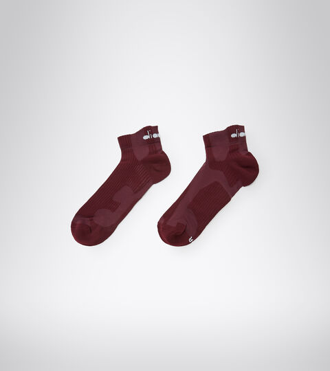Unisex Running Socks CUSHION QUARTER SOCKS VIOLET GRAPE WINE - Diadora