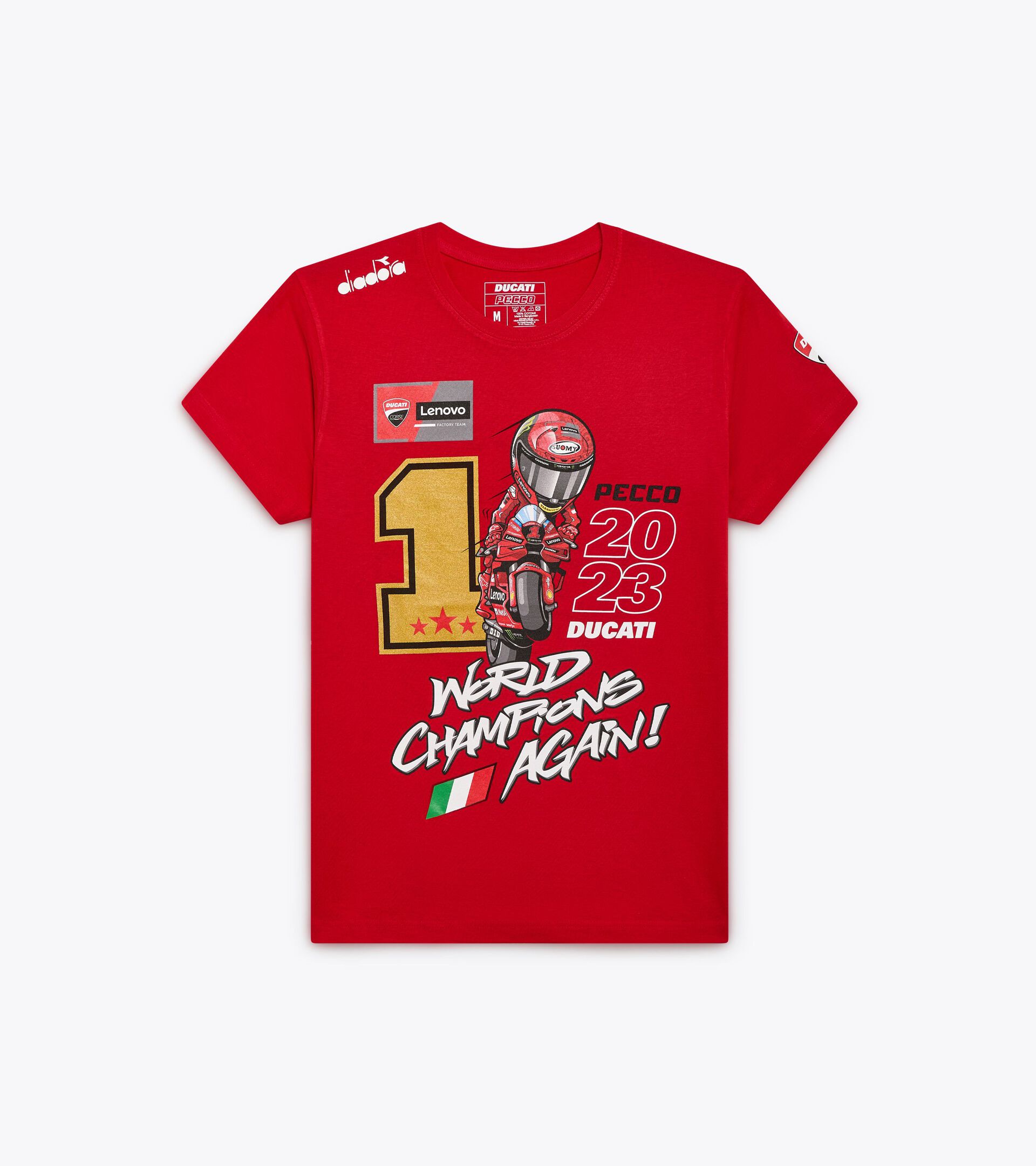 Camiseta conmemorativa | diadora X Ducati Corse  T-SHIRT DUCATI CAMPIONE MGP23 DUCATI MGP ROJO/NEGRO - Diadora